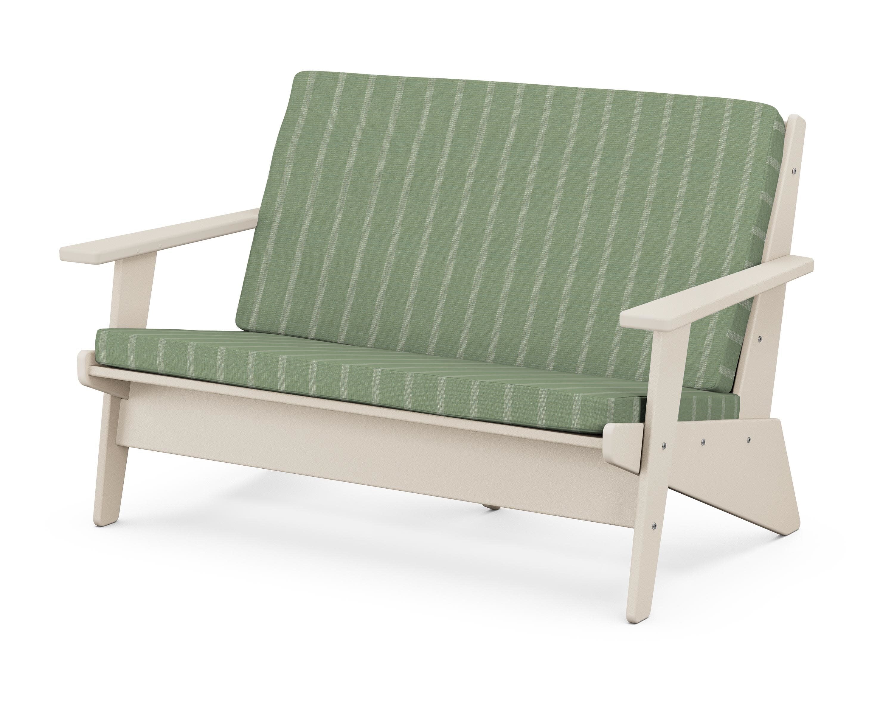 Riviera Modern Lounge Loveseat in Sand / Unwind Rainwashed