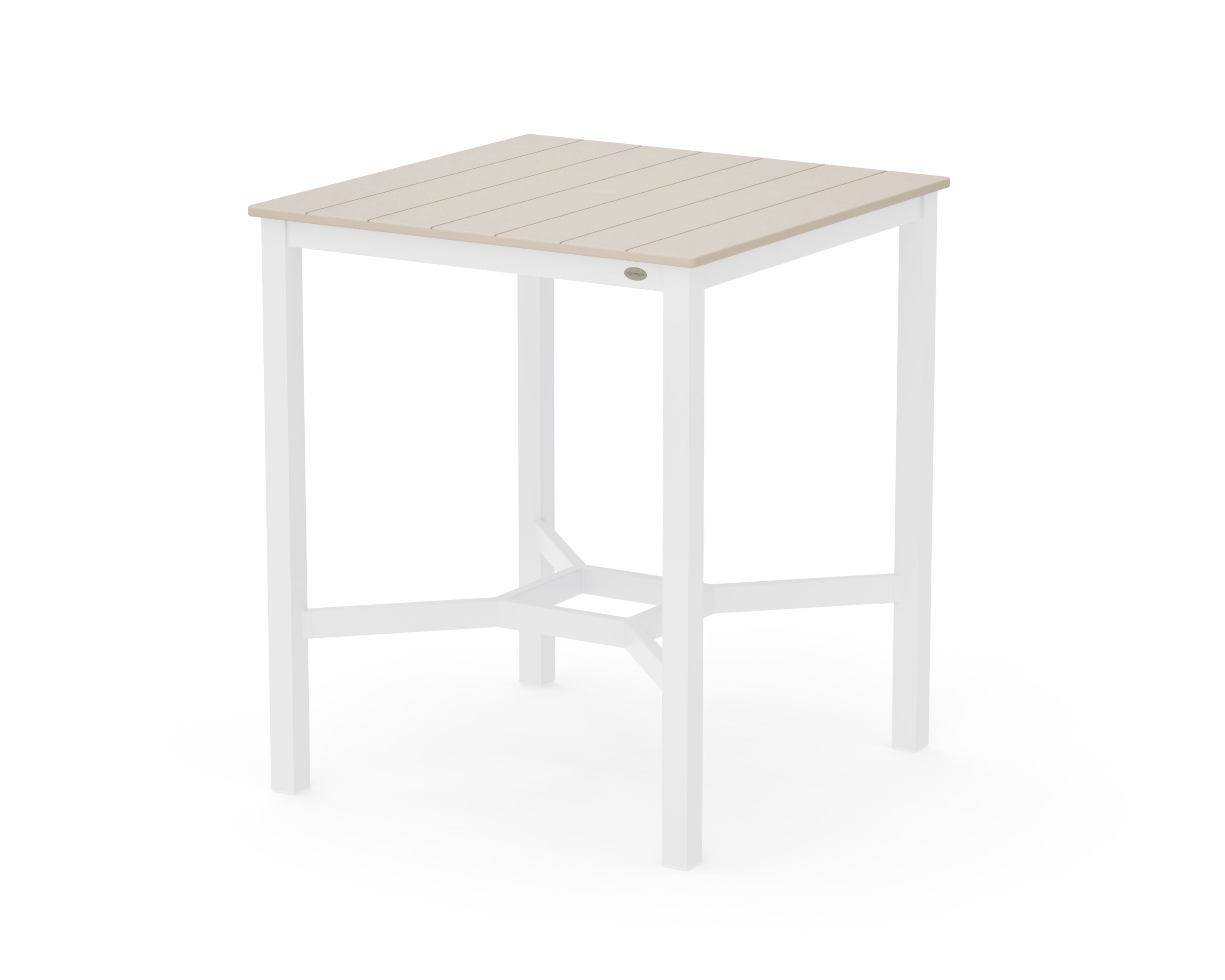 Main Street 36 x 36 Bar Table in White / Sand