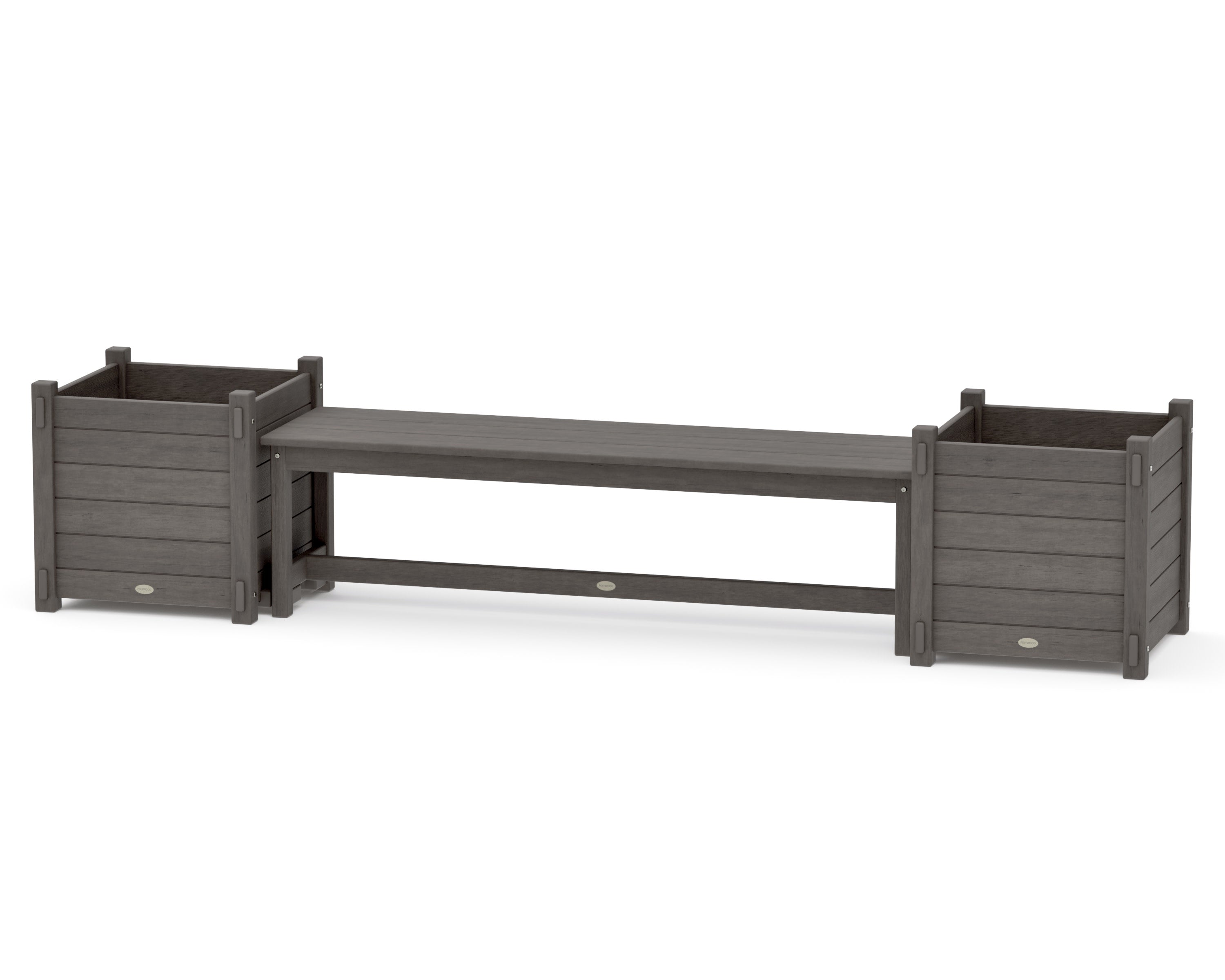 60" Nautical Straight Planter Bench Set - Large in Driftwood
