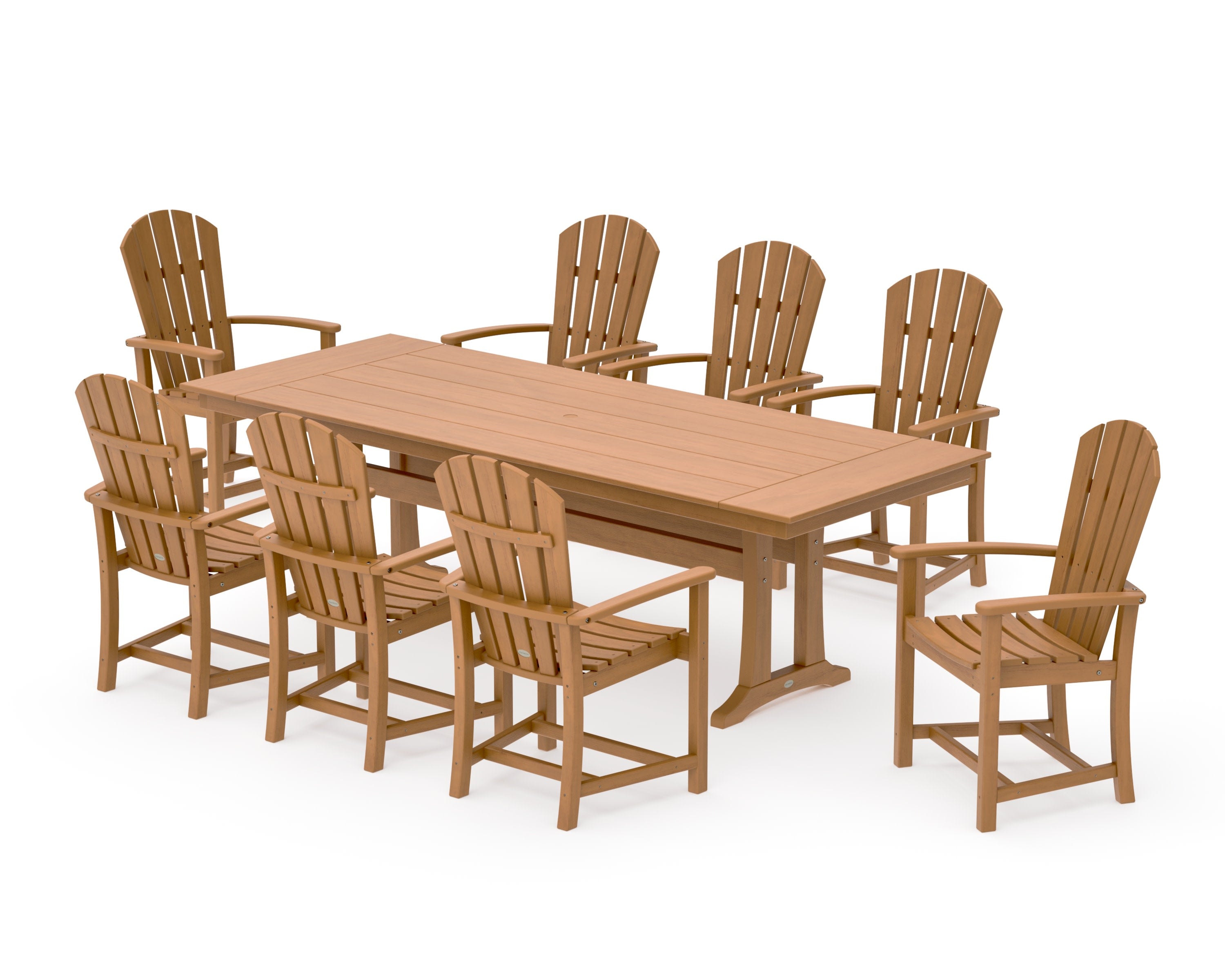 Palm Coast 9-Piece Farmhouse Dining Set with Trestle Legs in Natural