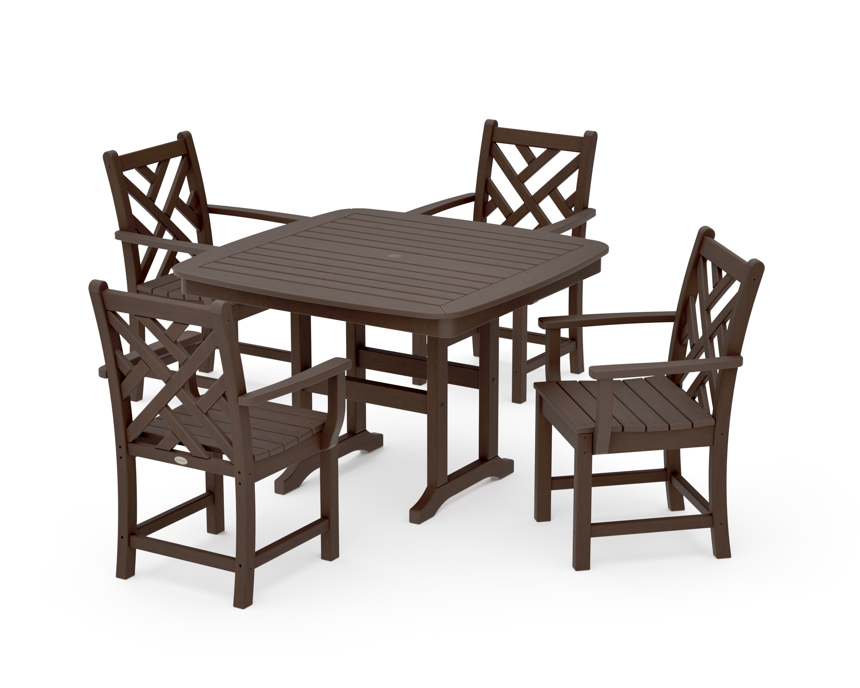 Chippendale 5-Piece Dining Set with Trestle Legs in Kona