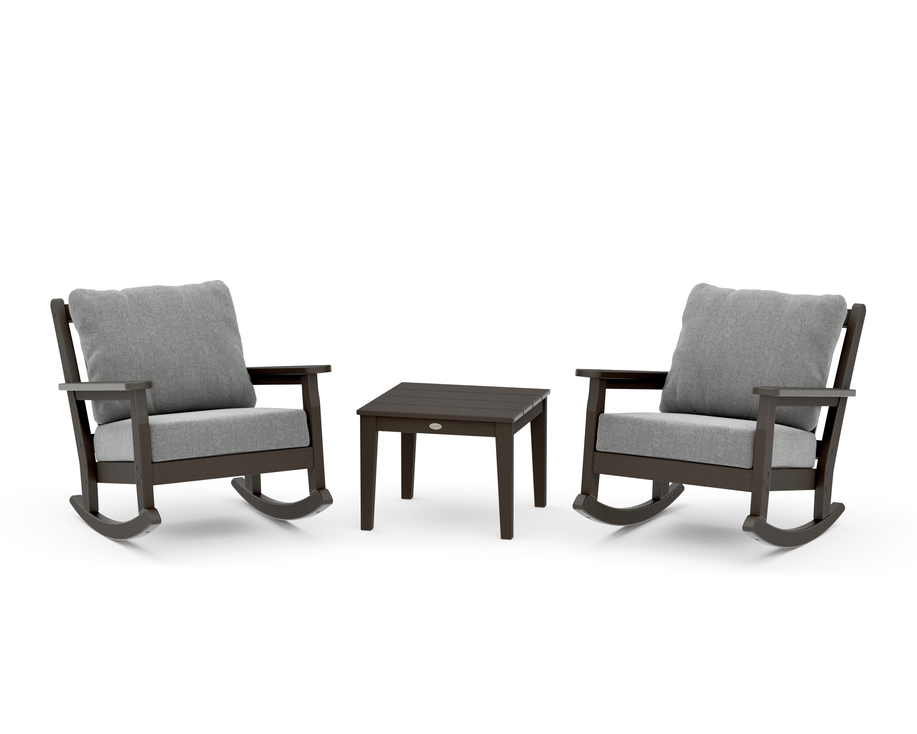 Chippendale 3-Piece Deep Seating Rocker Set in Vintage Coffee / Grey Mist