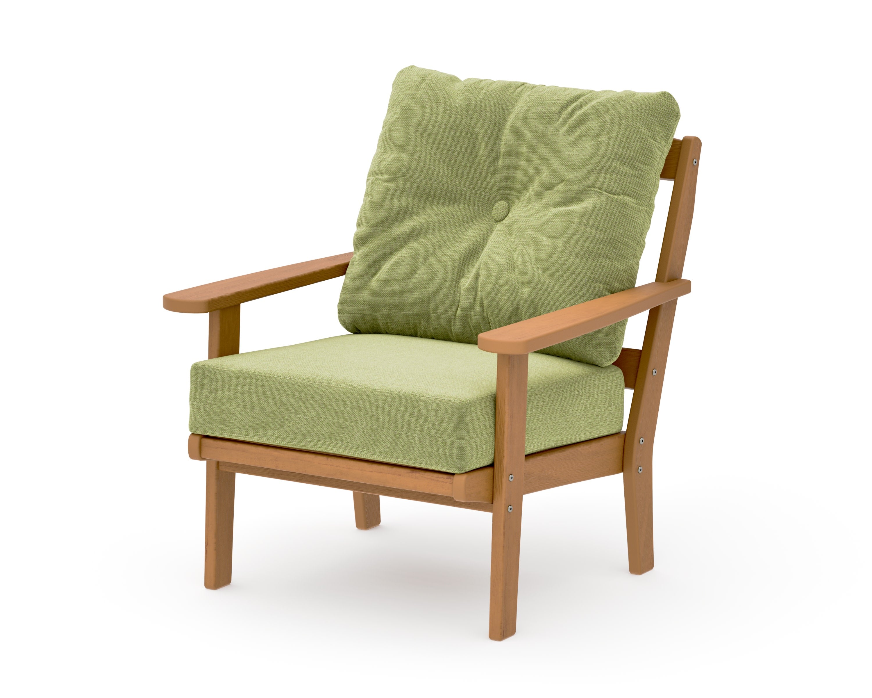Mission Deep Seating Chair in Natural / Chartreuse Boucle