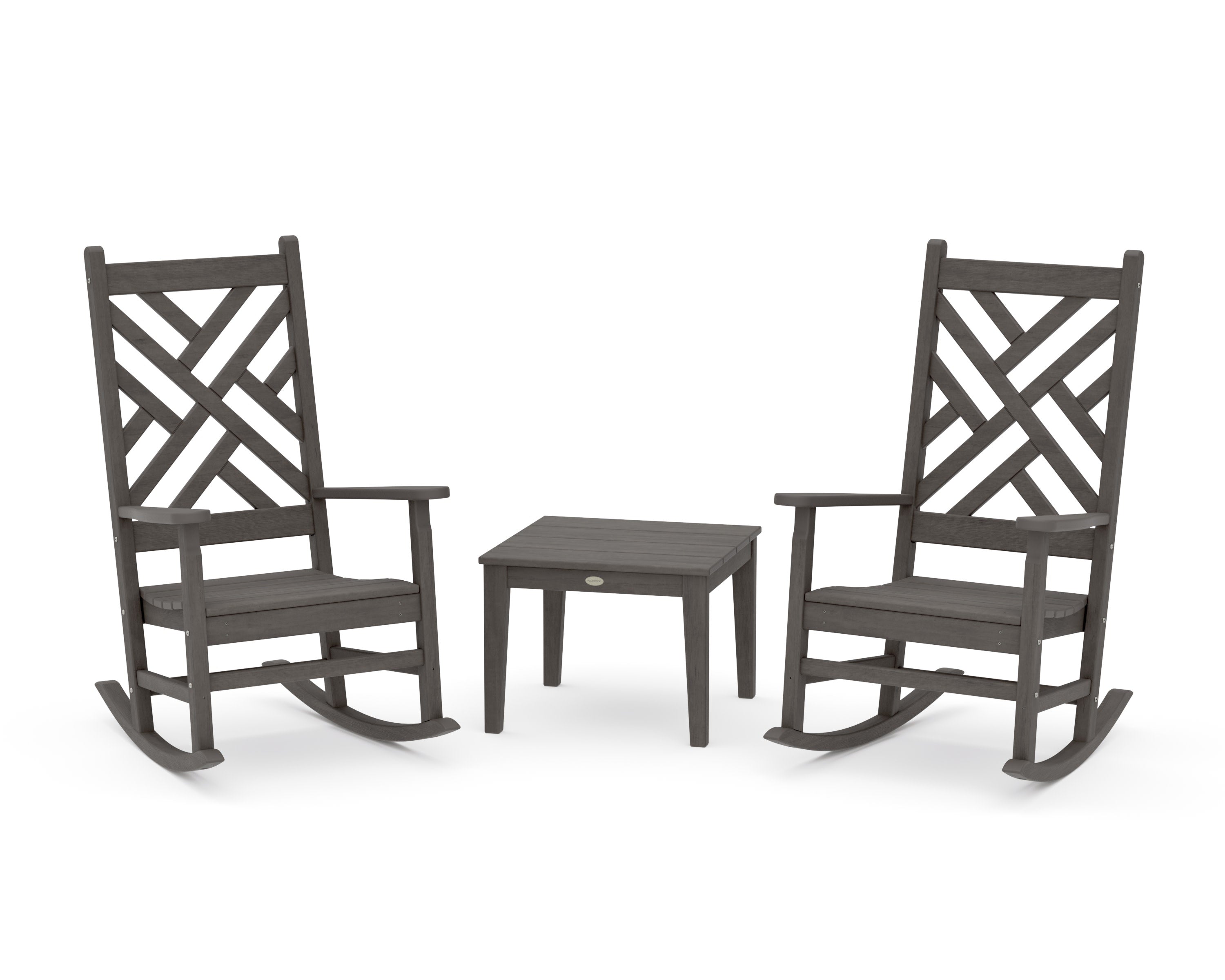 Chippendale 3-Piece Rocking Chair Set in Driftwood