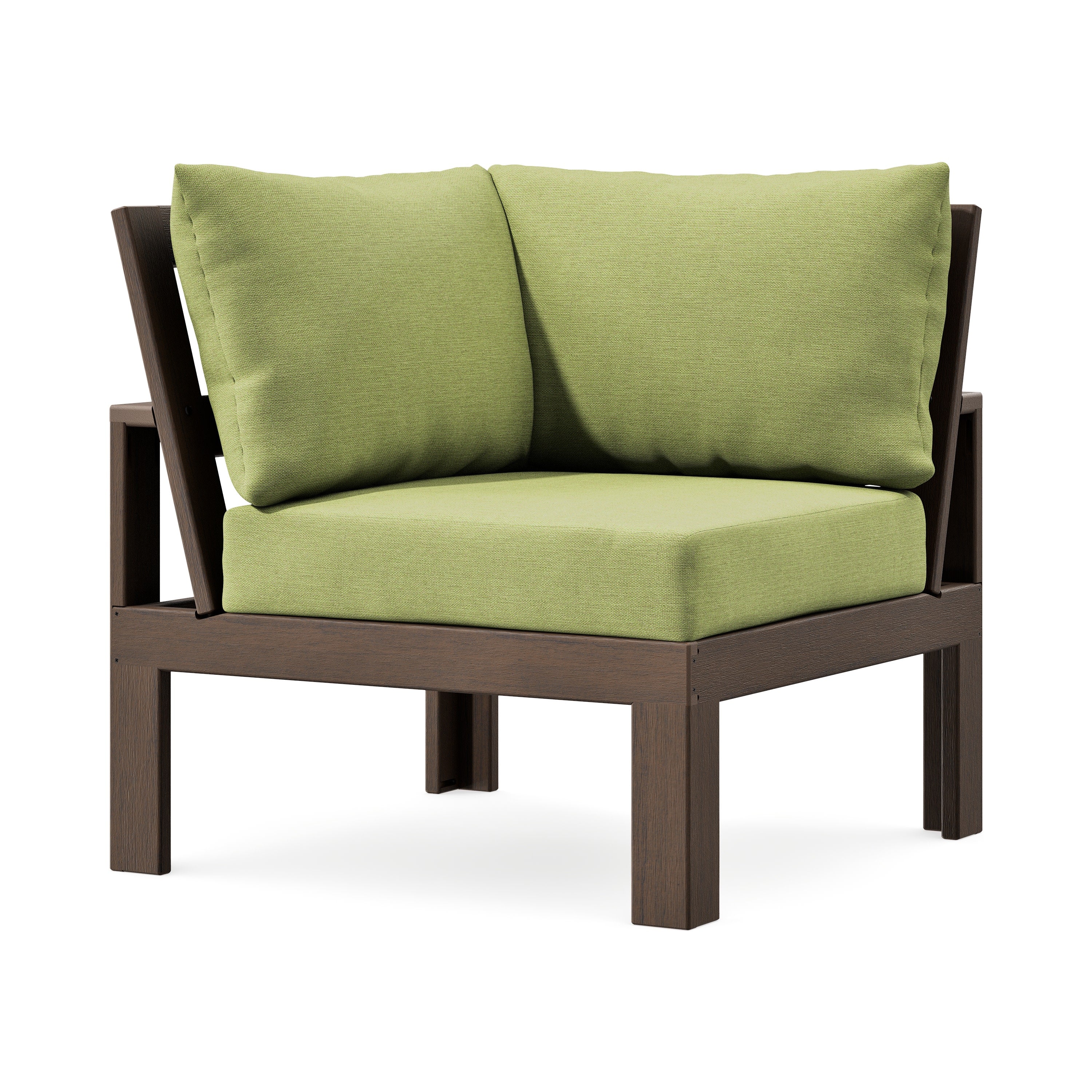 Modular Corner Chair in Kona / Chartreuse Boucle