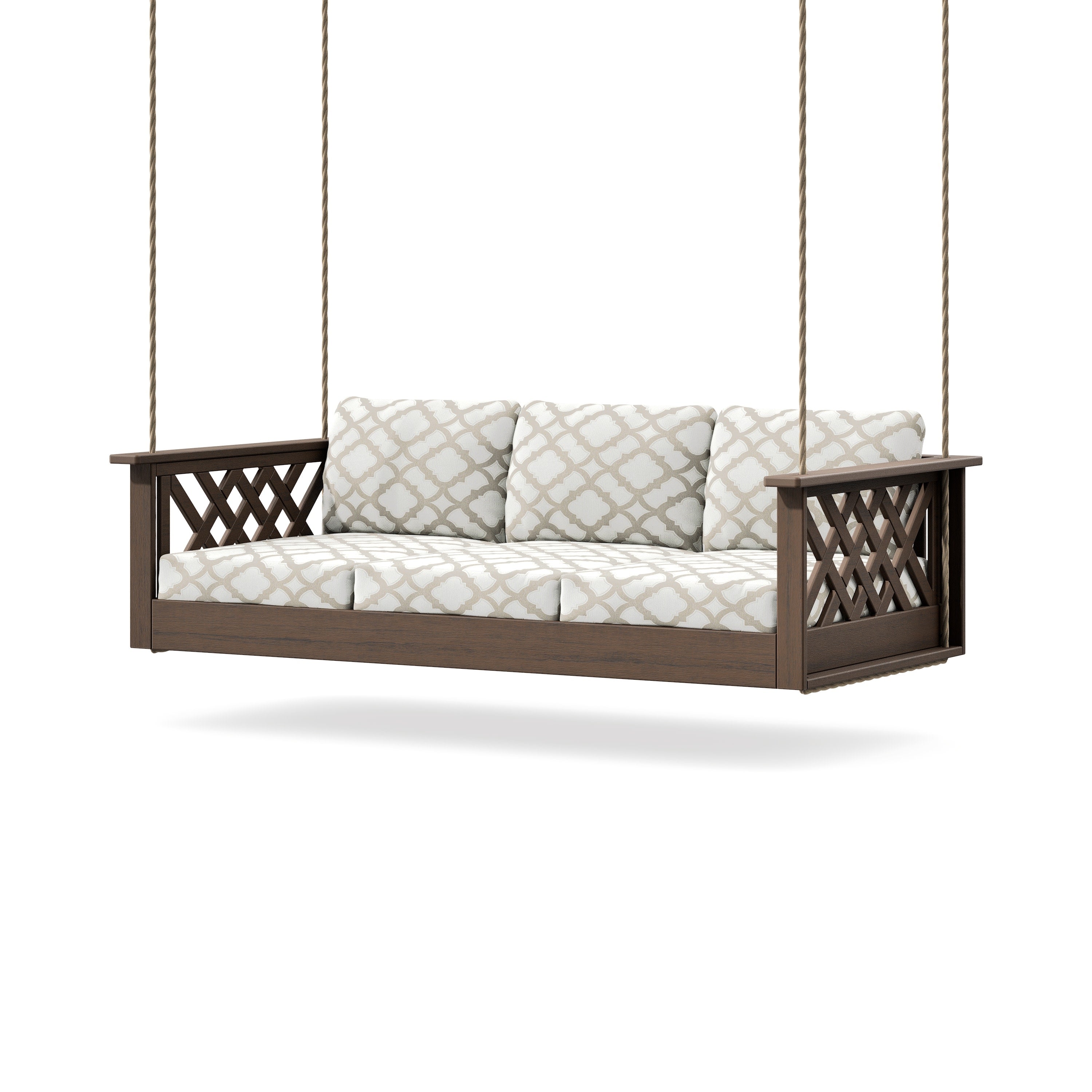 Wovendale Daybed Swing in Kona / Trellis Dune Burlap