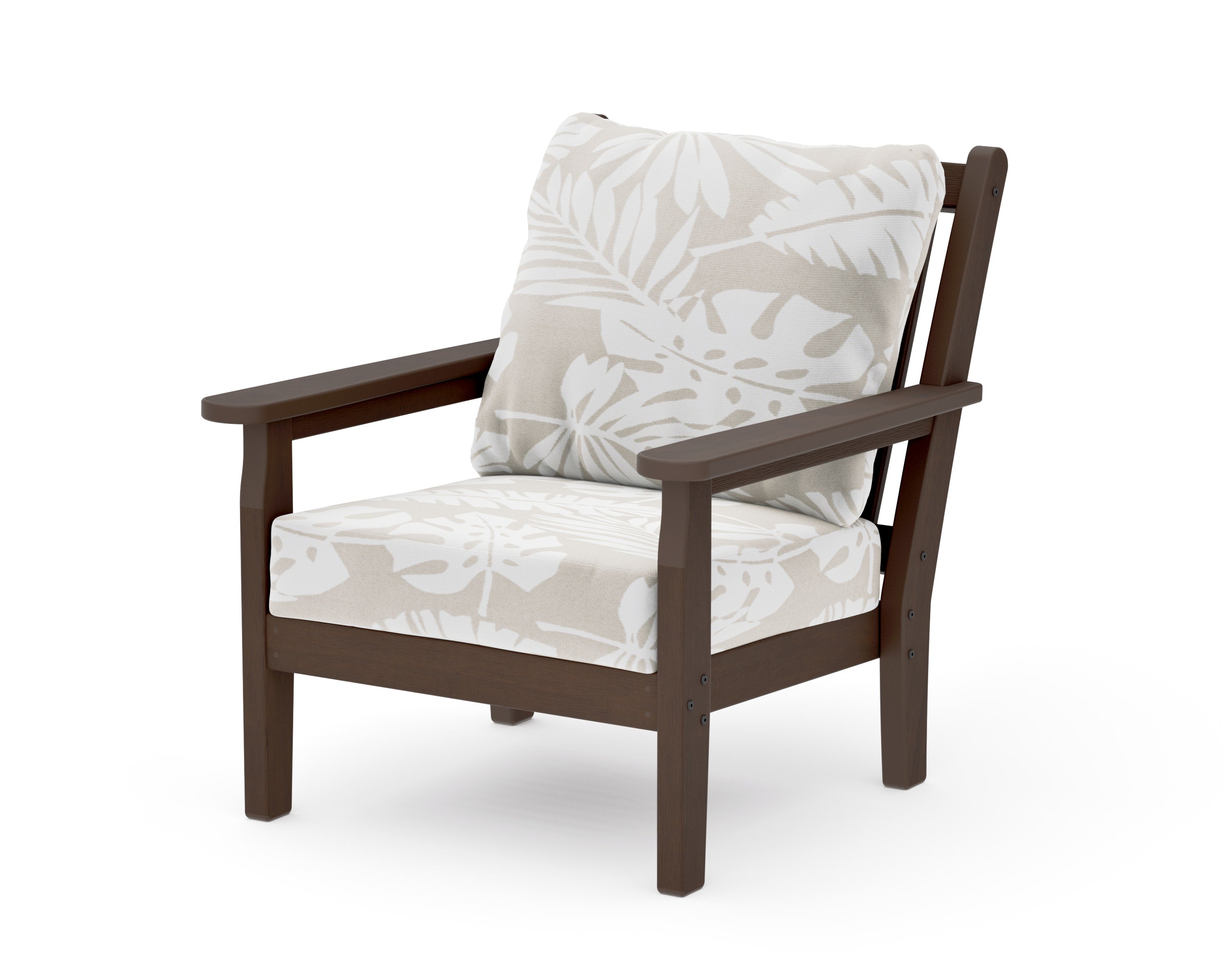 Chippendale Deep Seating Chair in Kona / Leaf Dune Burlap