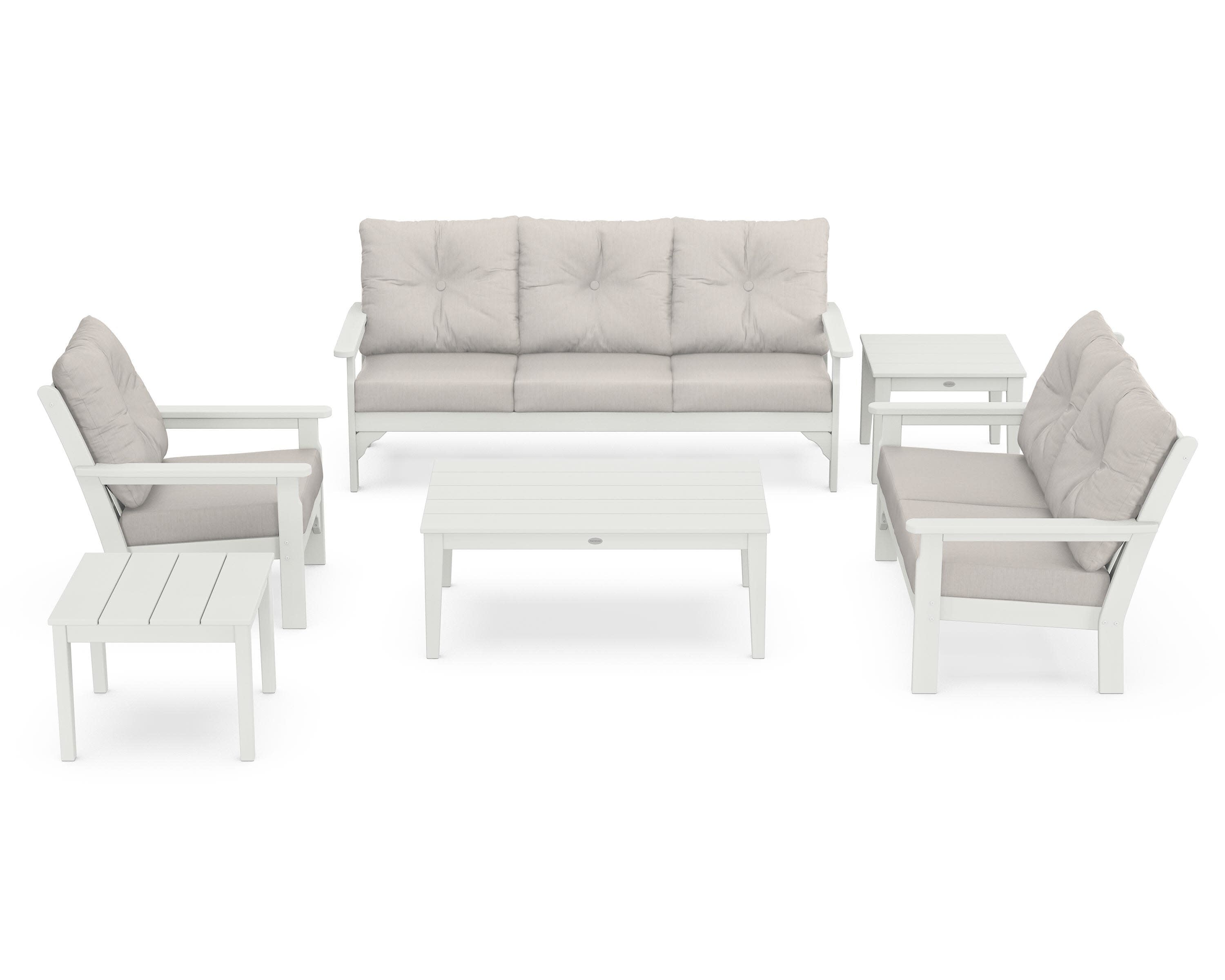 Vineyard 6-Piece Deep Seating Set in Vintage White / Cast Ash