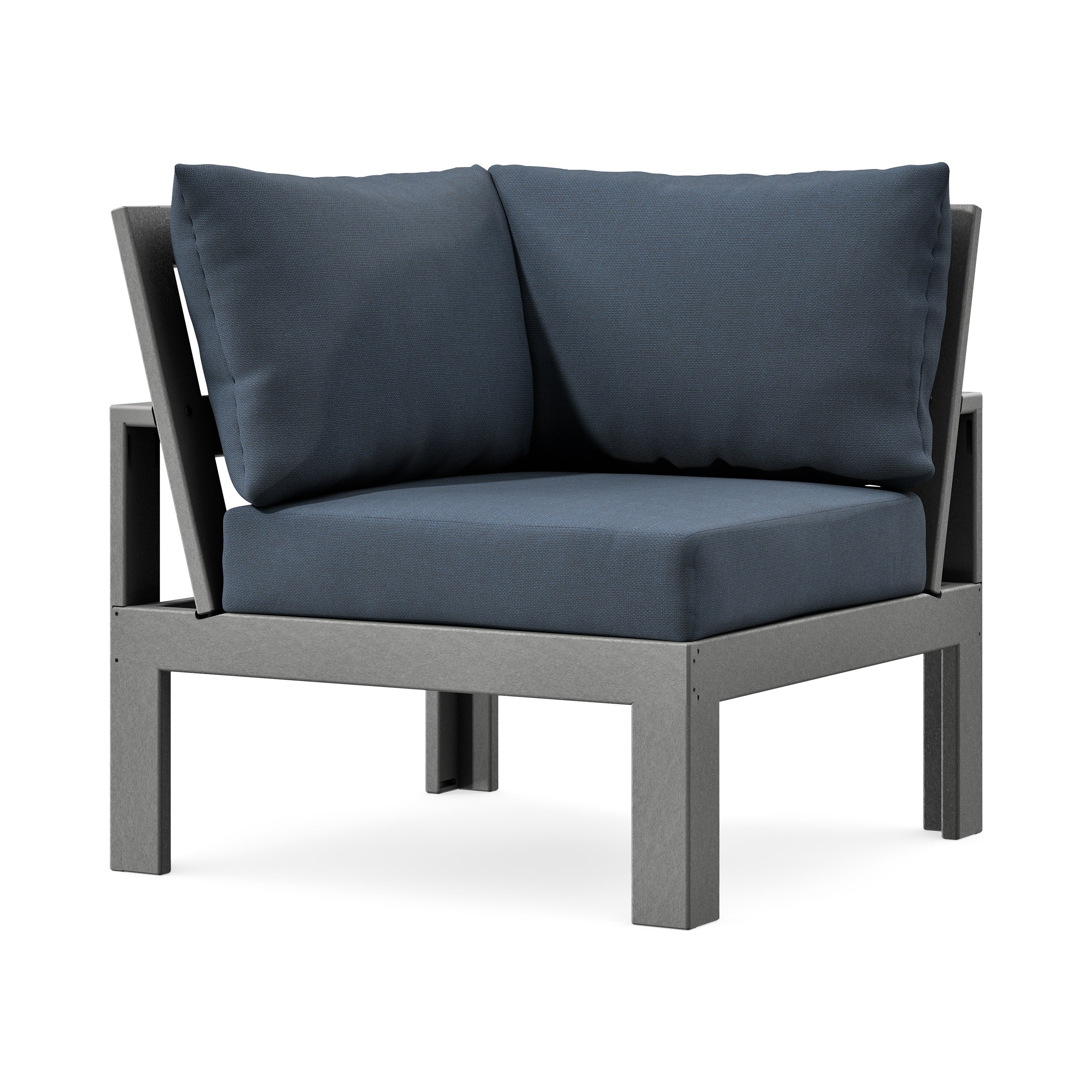 Modular Corner Chair in Slate Grey / Marine Indigo