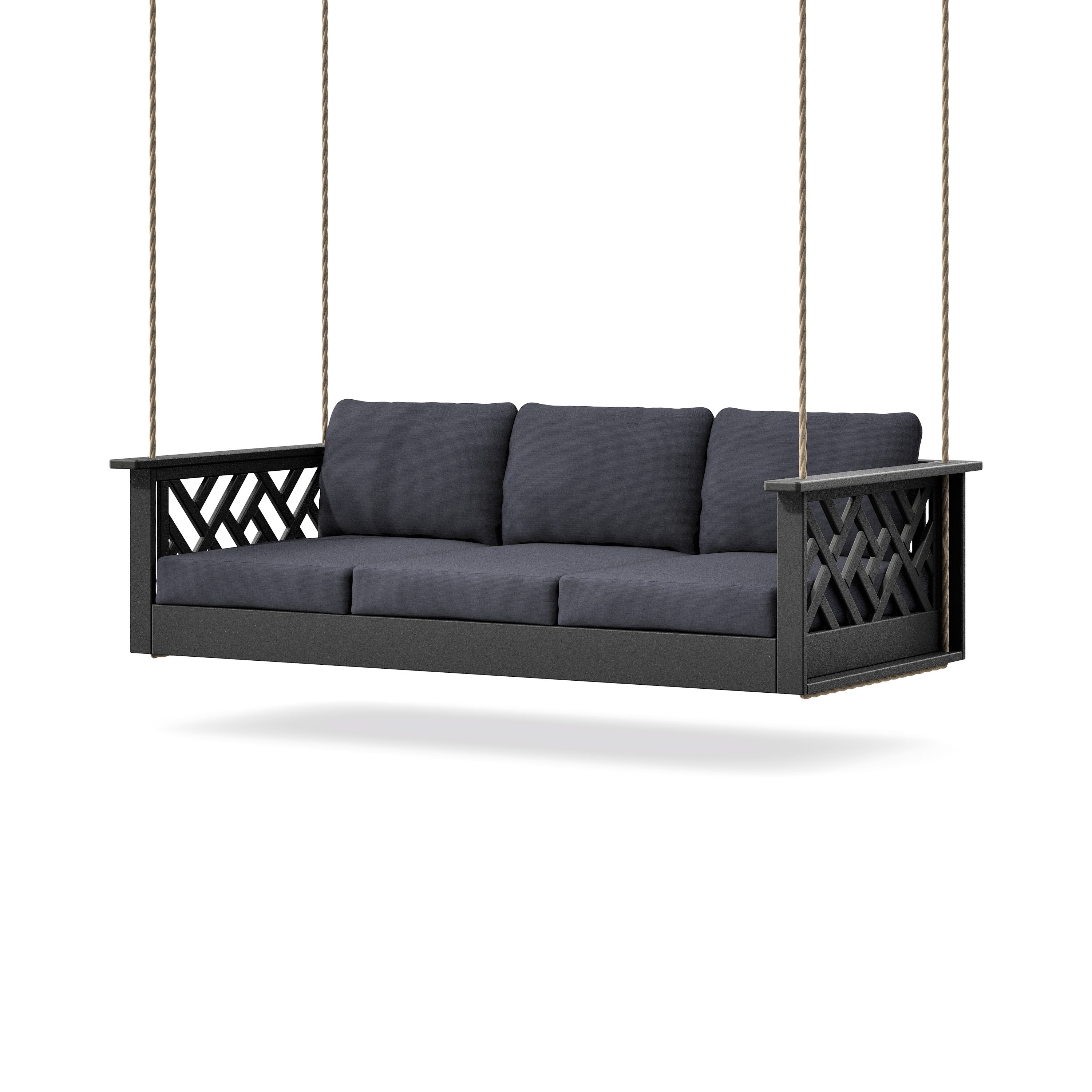 Chippendale Daybed Swing in Black / Midnight Linen