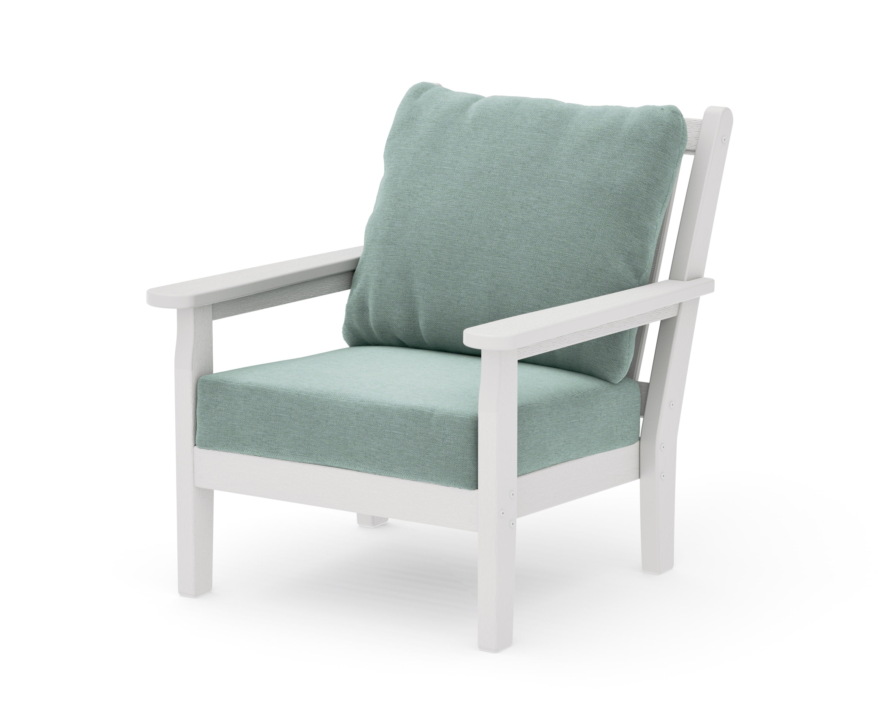 Chippendale Deep Seating Chair in Vintage White / Glacier Spa
