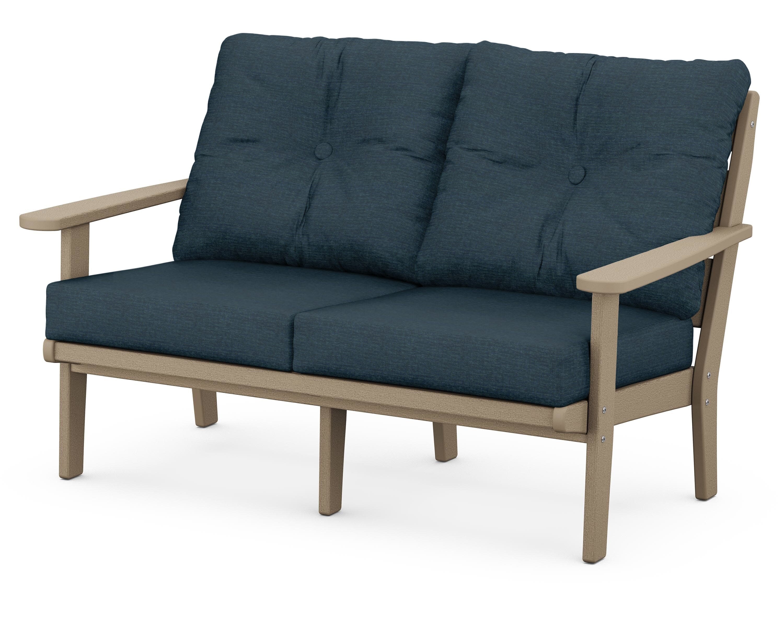 Lakeside Deep Seating Loveseat in Vintage Sahara / Platform Indigo