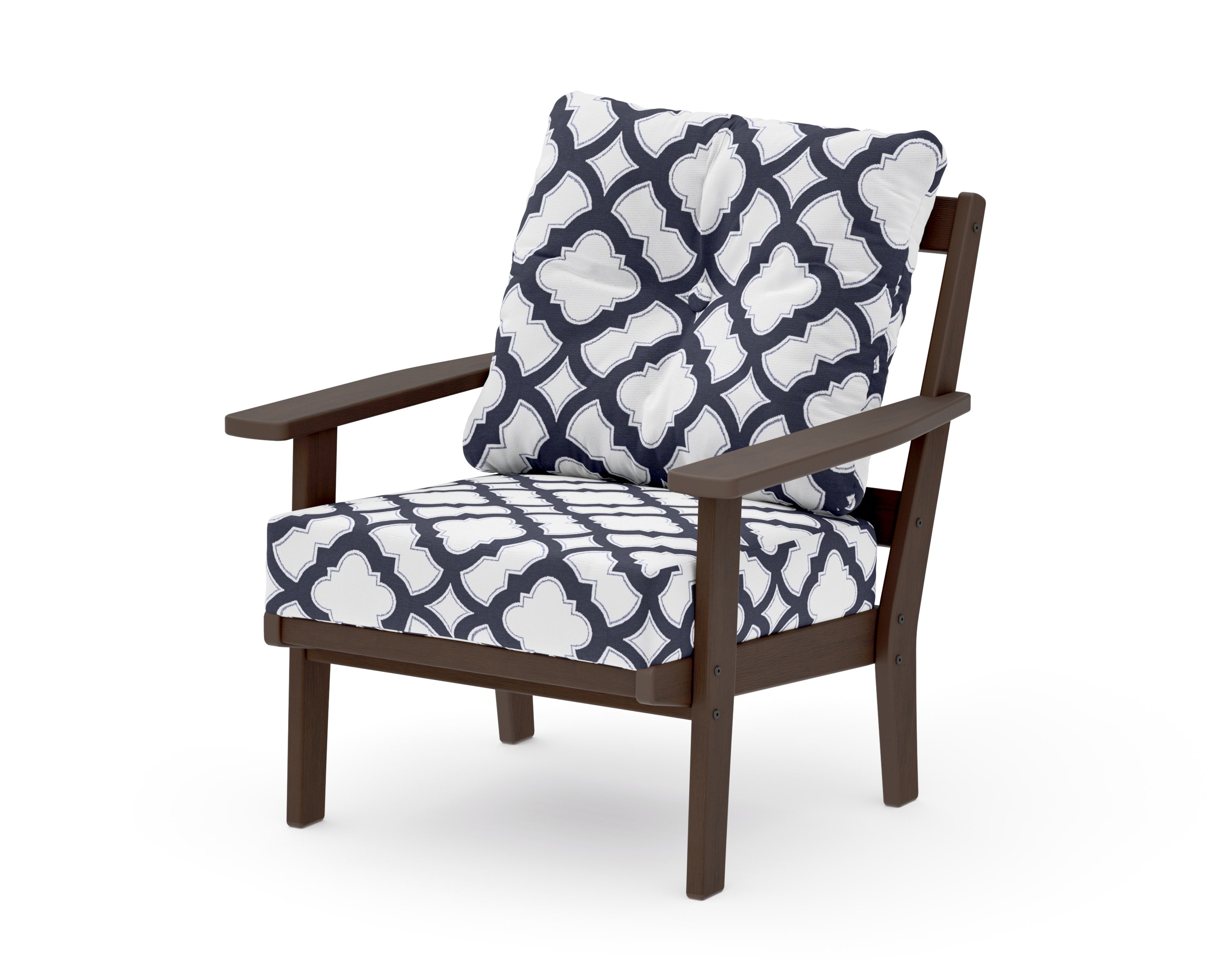 Oxford Deep Seating Chair in Kona / Trellis Navy