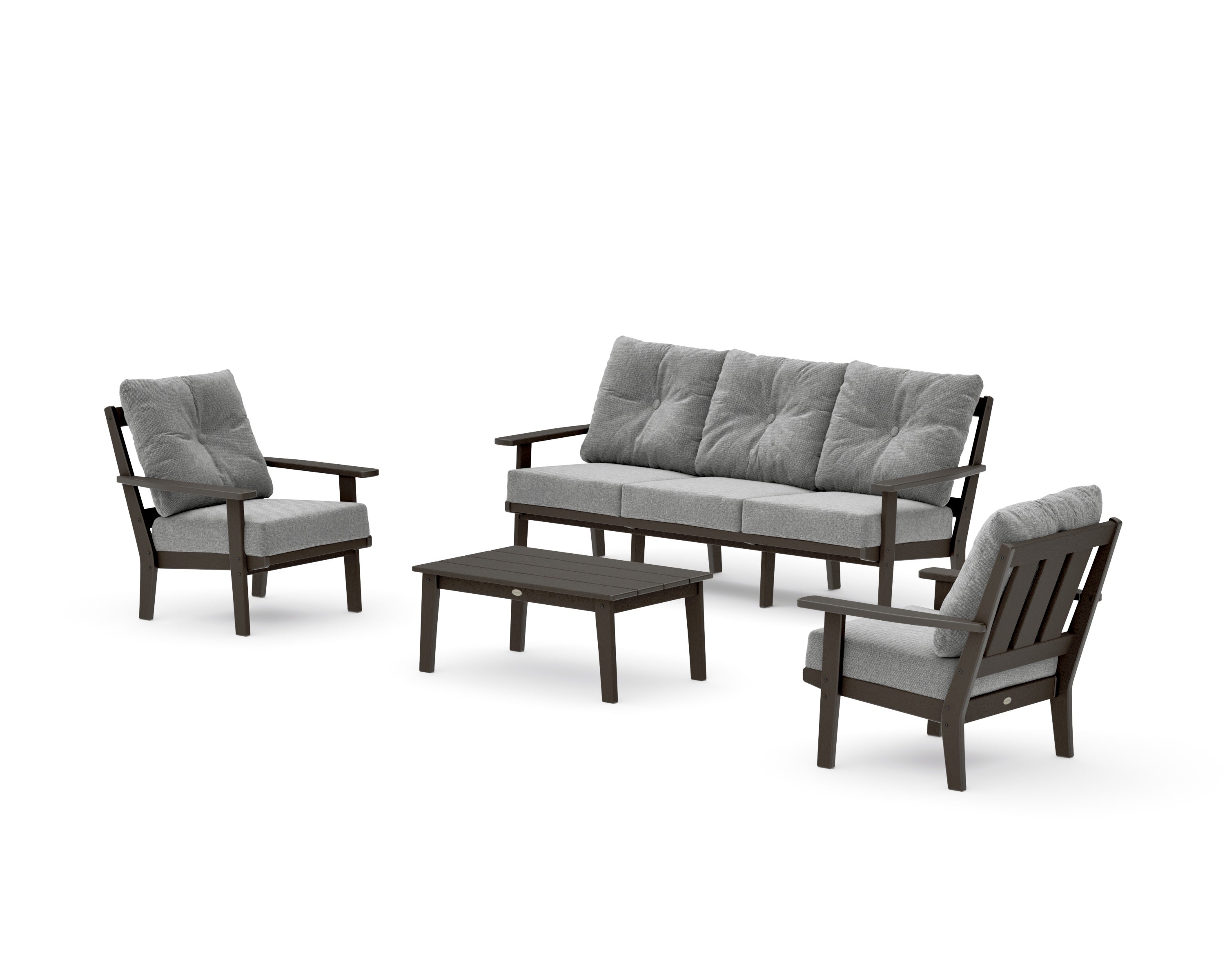Oxford 4-Piece Deep Seating Set with Sofa in Vintage Coffee / Grey Mist