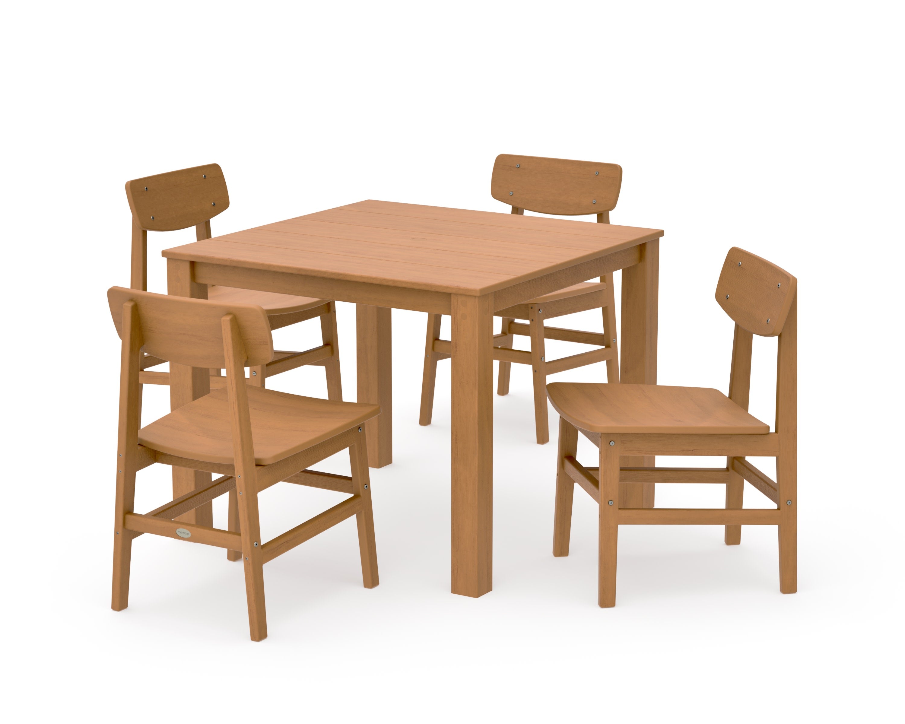 Modern Studio Urban Chair 5-Piece Parsons Dining Set in Natural