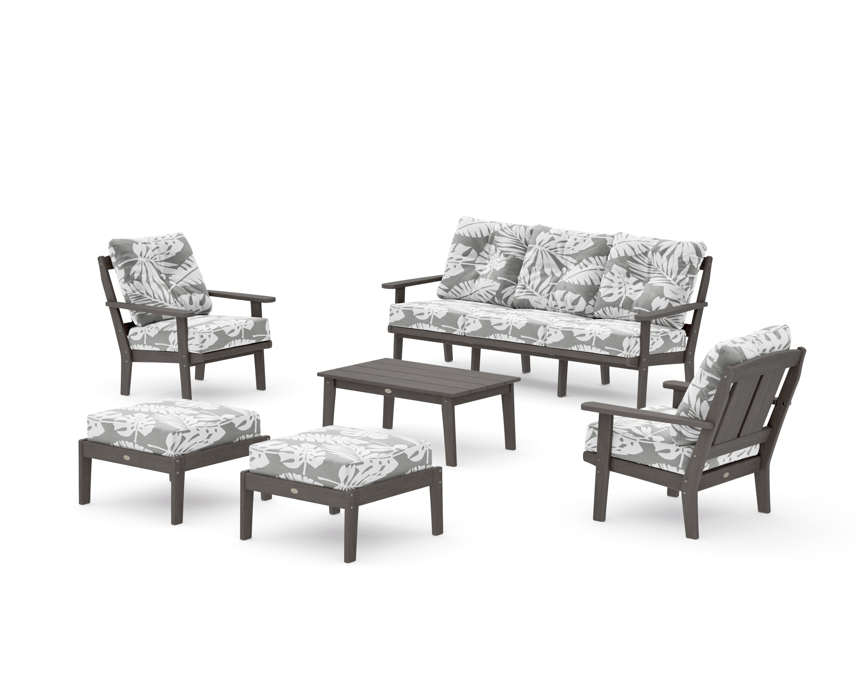 Mission 6-Piece Lounge Sofa Set in Driftwood / Leaf Grey Mist