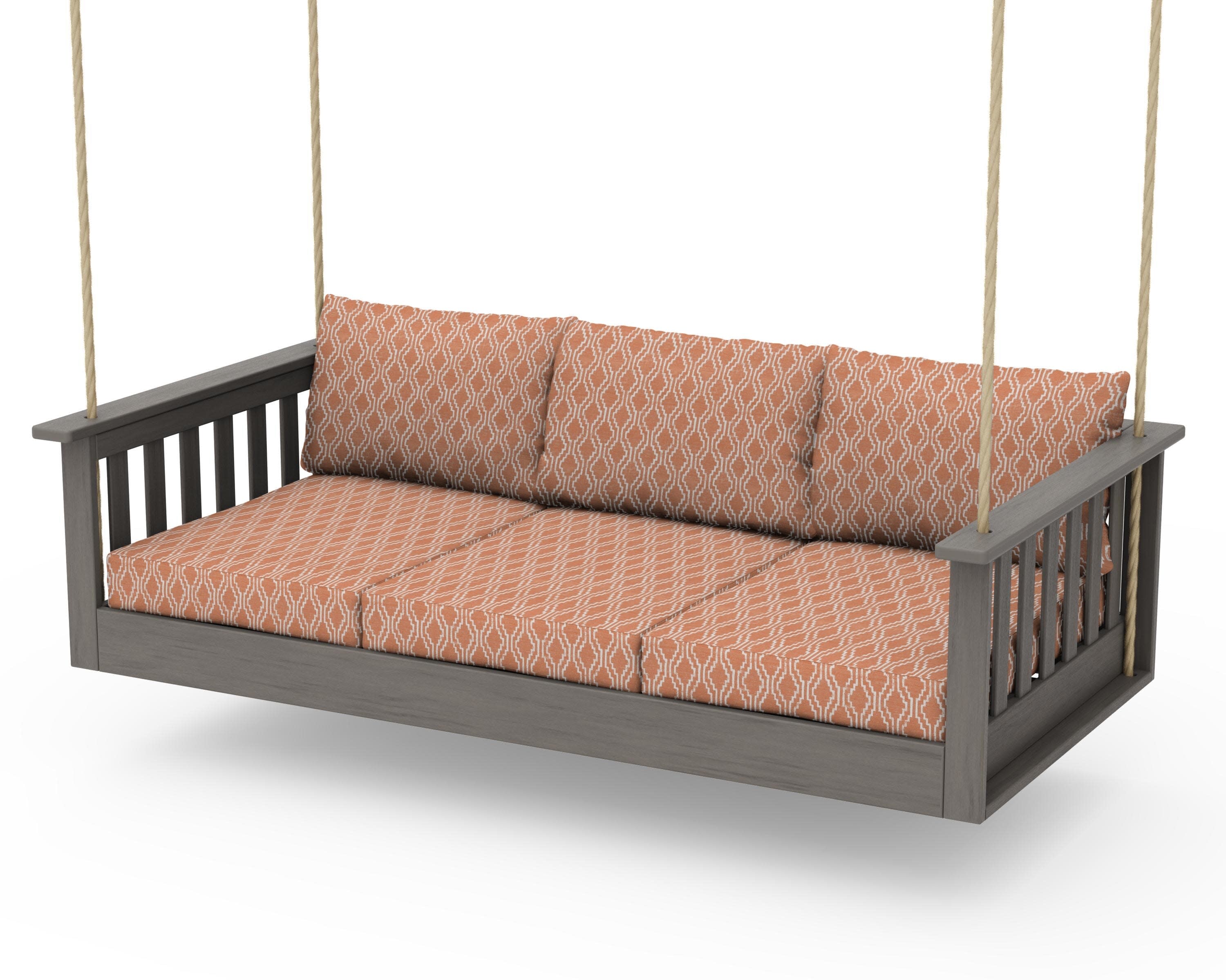 Vineyard Daybed Swing in Driftwood / Solve Clay