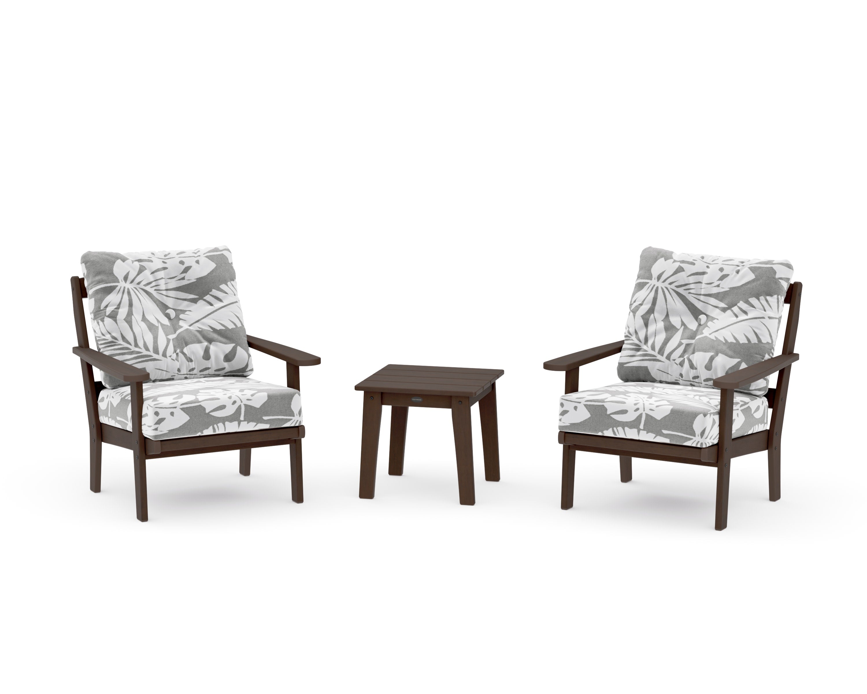 Mission 3-Piece Deep Seating Set in Kona / Leaf Grey Mist