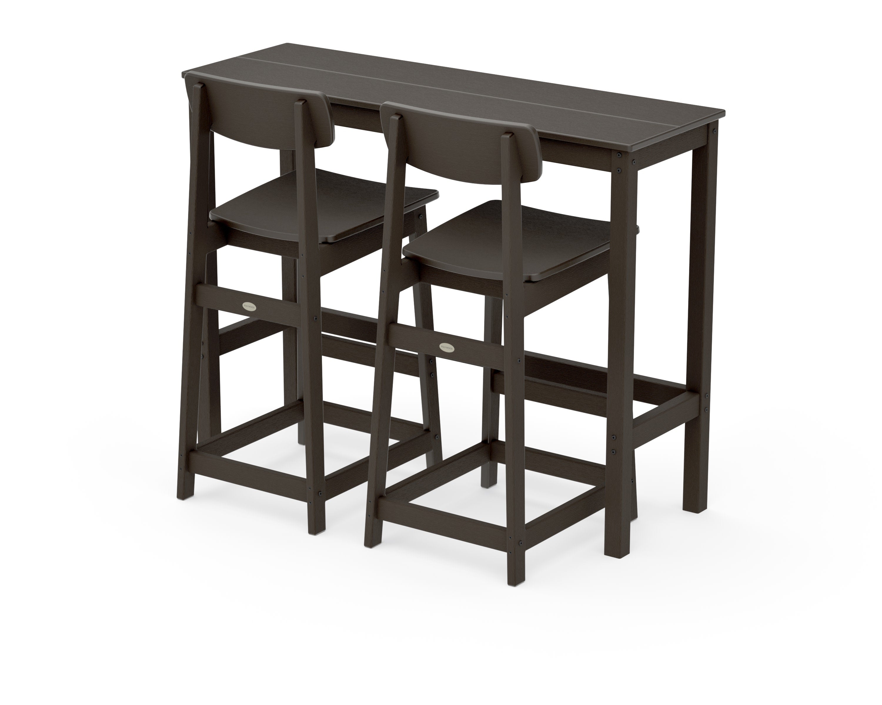 Modern Studio Urban Bar Chair 3-Piece Balcony Set in Vintage Coffee
