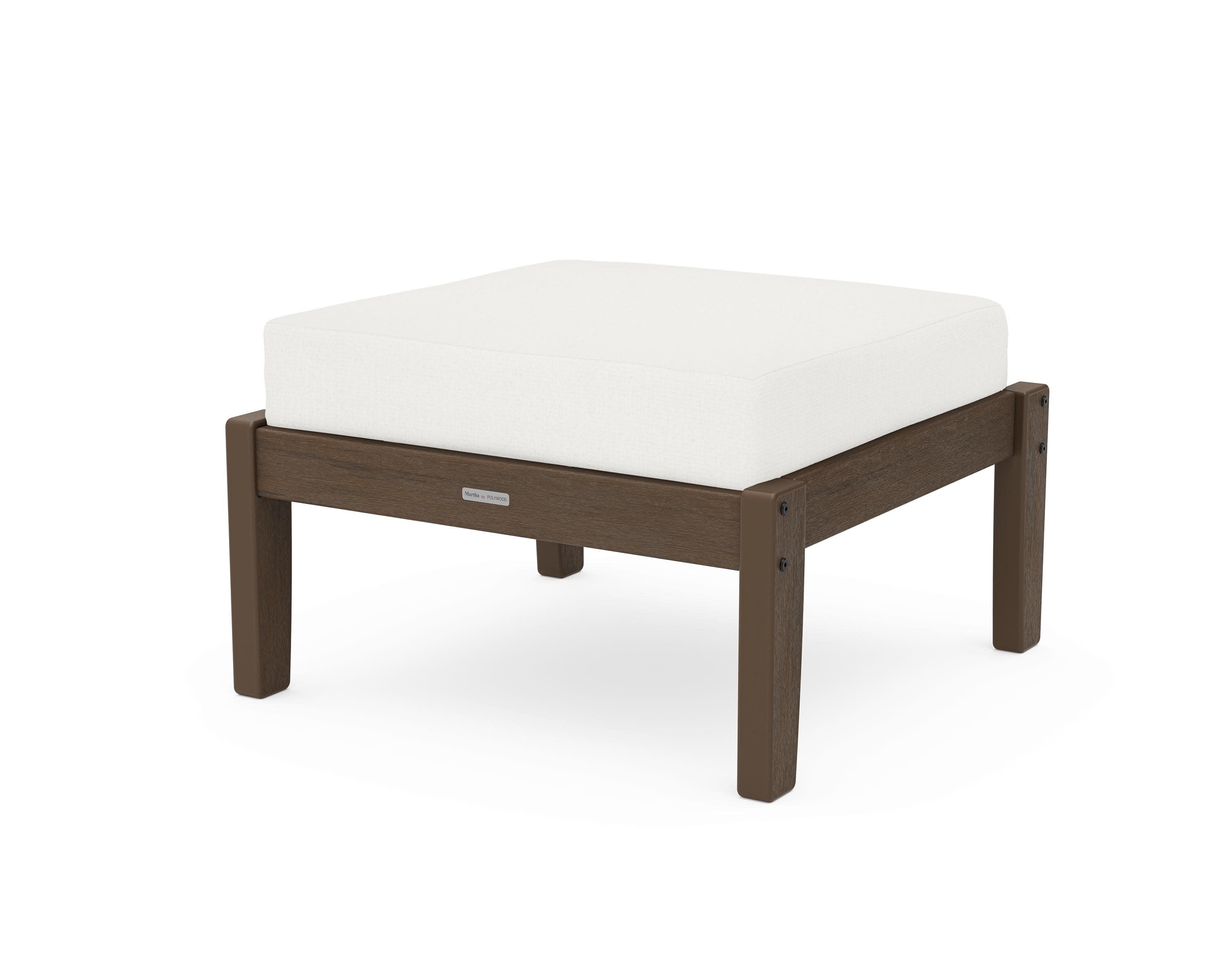 Chinoiserie Deep Seating Ottoman in Kona / Natural Linen