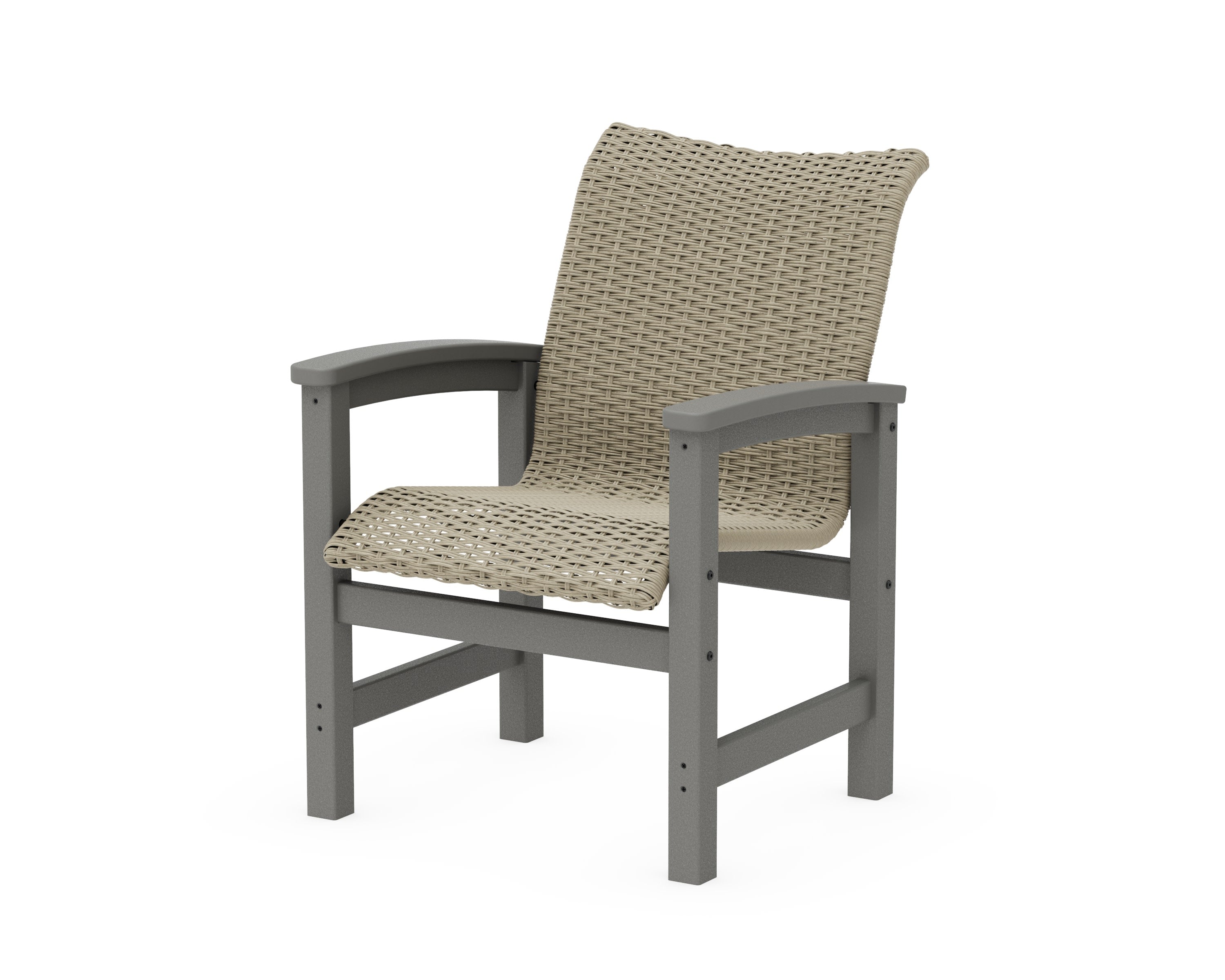 Coastal Woven Dining Chair in Slate Grey / Dune Grass