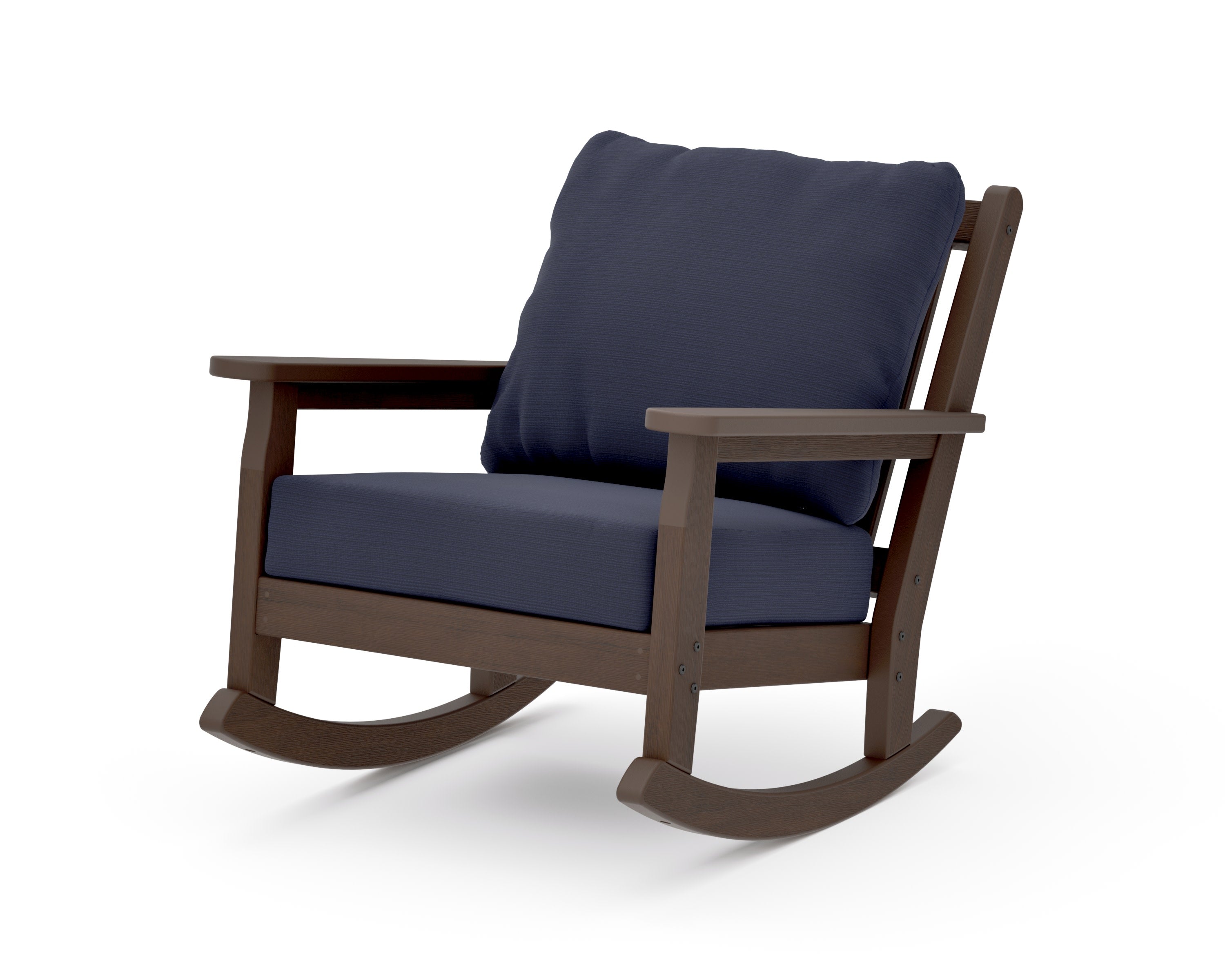 Chippendale Deep Seating Rocking Chair in Kona / Navy Linen