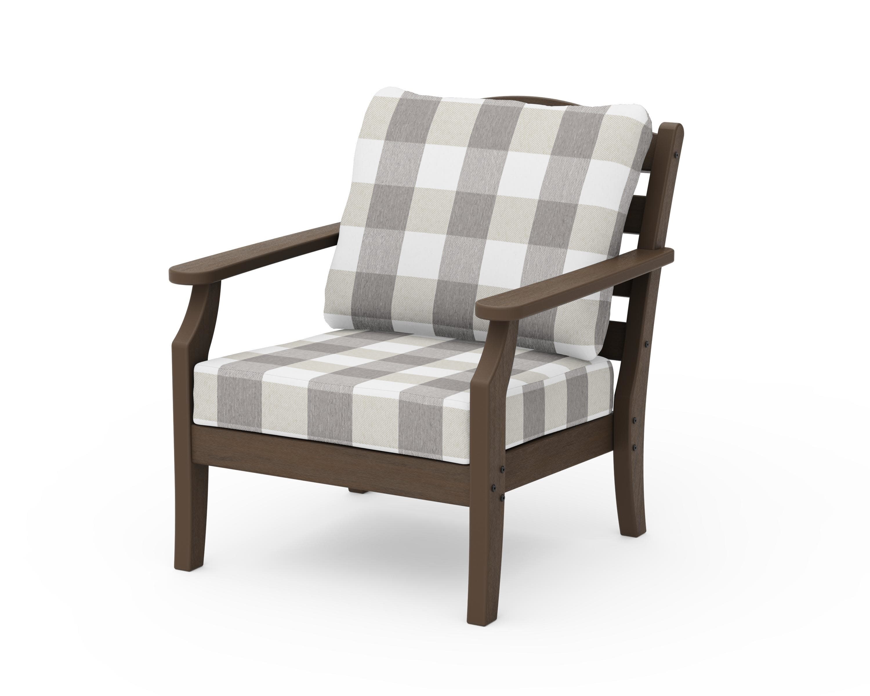 Savannah Deep Seating Chair in Kona / Buffalo Plaid Grey Mist