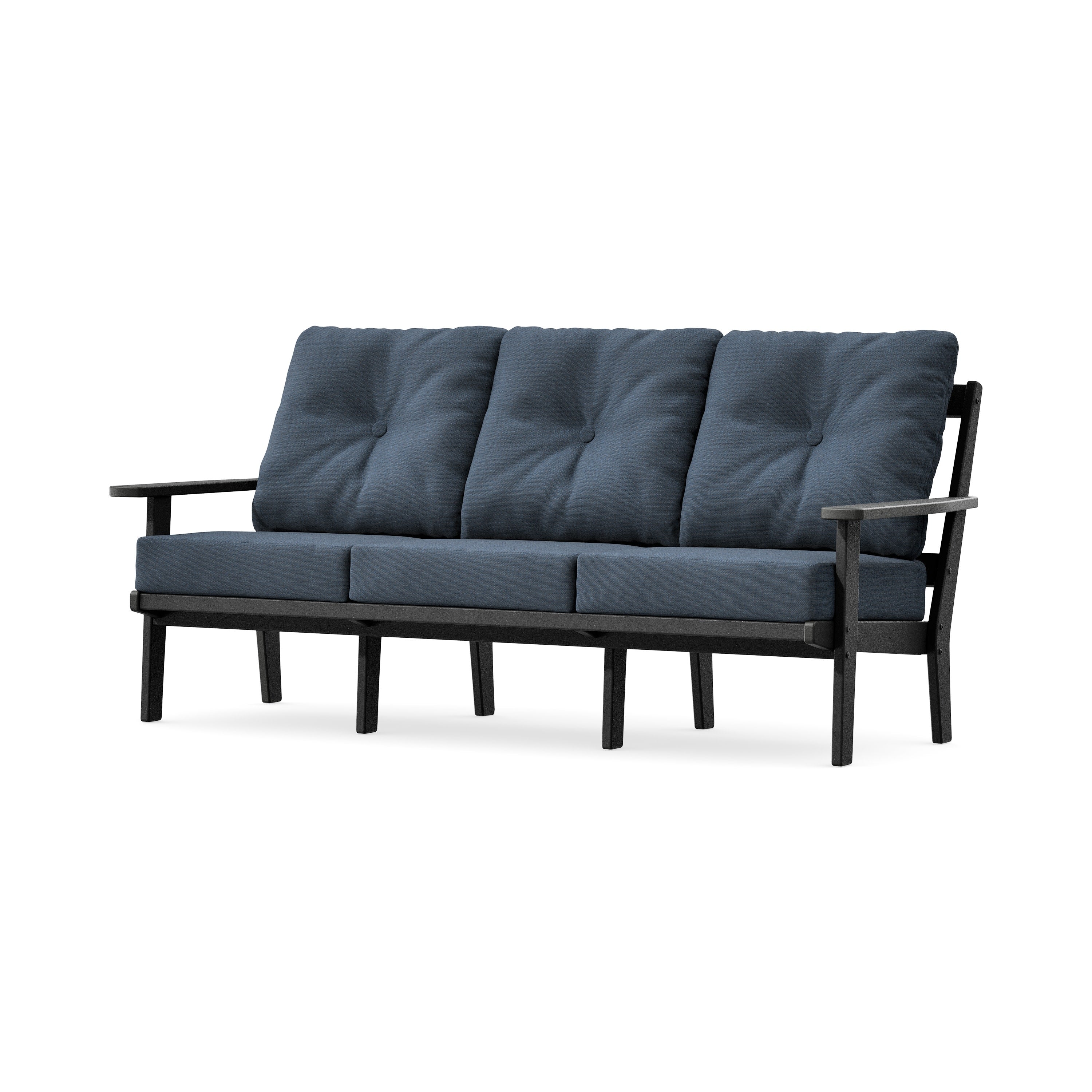 Oxford Deep Seating Sofa in Black / Marine Indigo