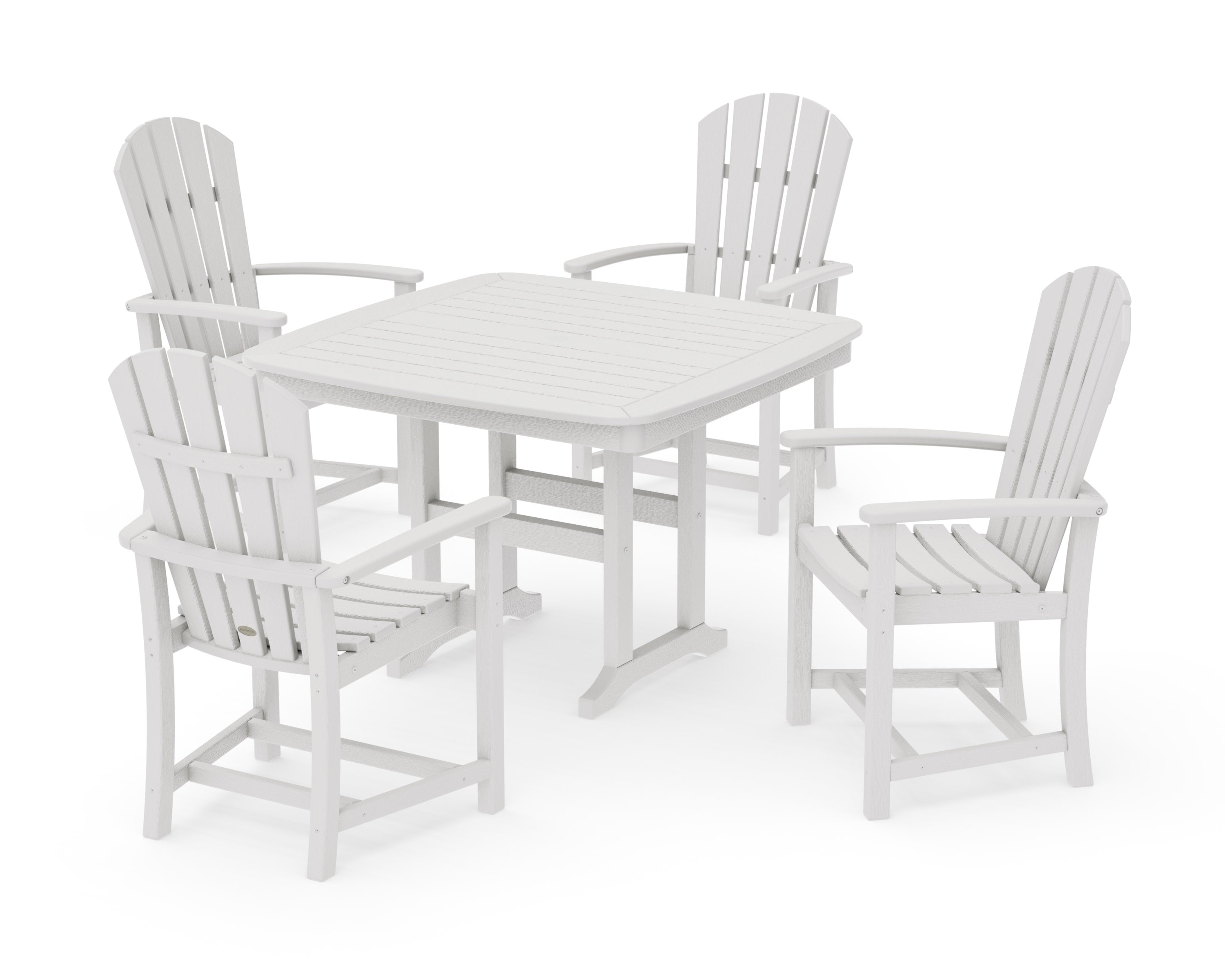 Palm Coast 5-Piece Dining Set with Trestle Legs in Vintage White