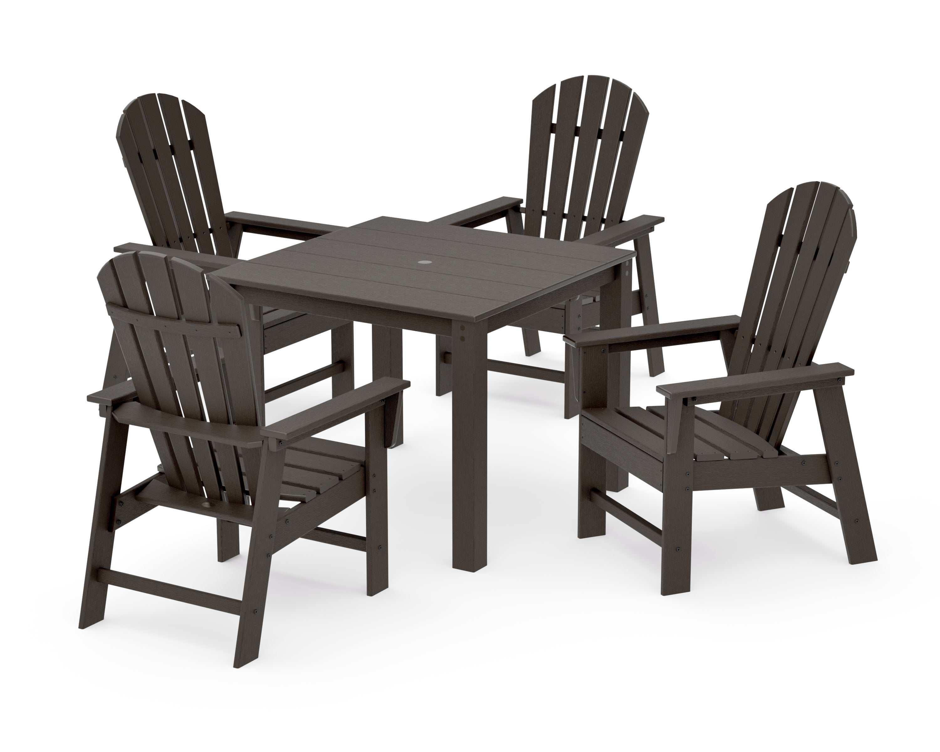 South Beach Coast 5-Piece Parsons Dining Set in Vintage Coffee