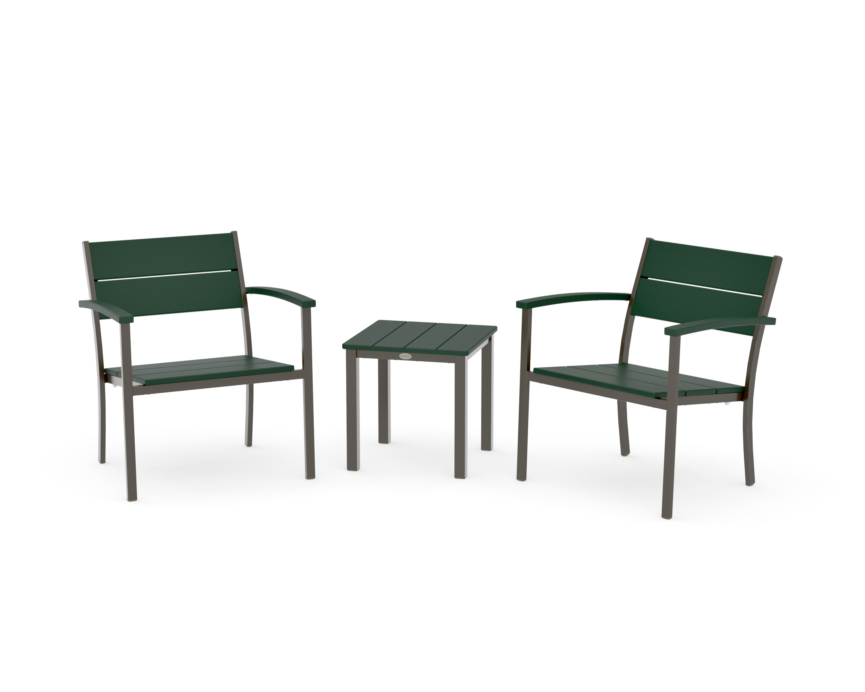 Main Street 3-Piece Lounge Chair Set in Bronze / Green
