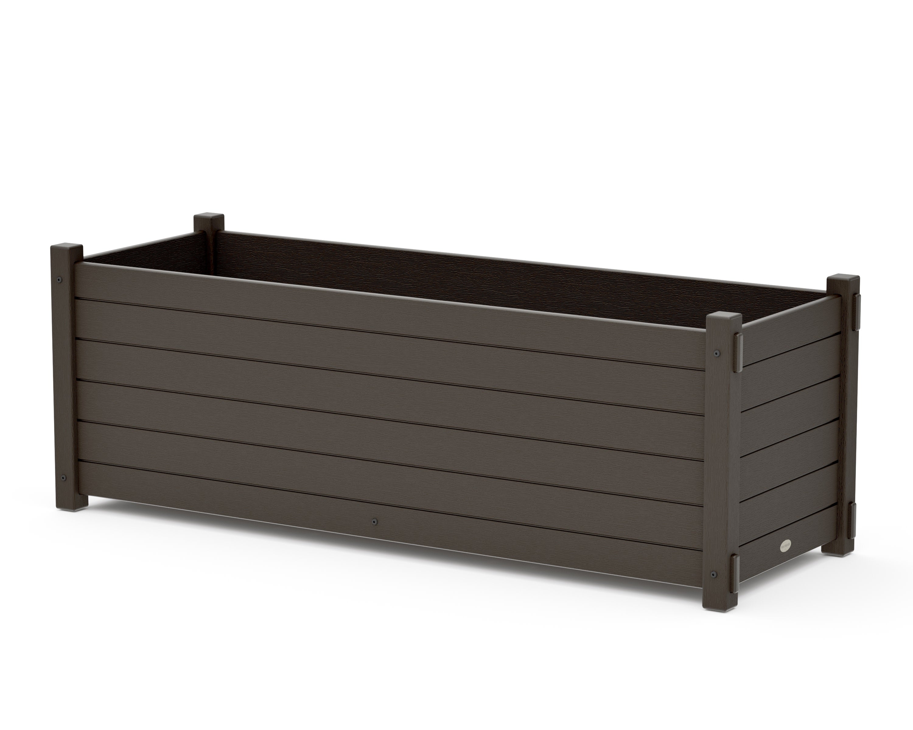 Nautical Large Rectangle Triple Planter Box in Vintage Coffee