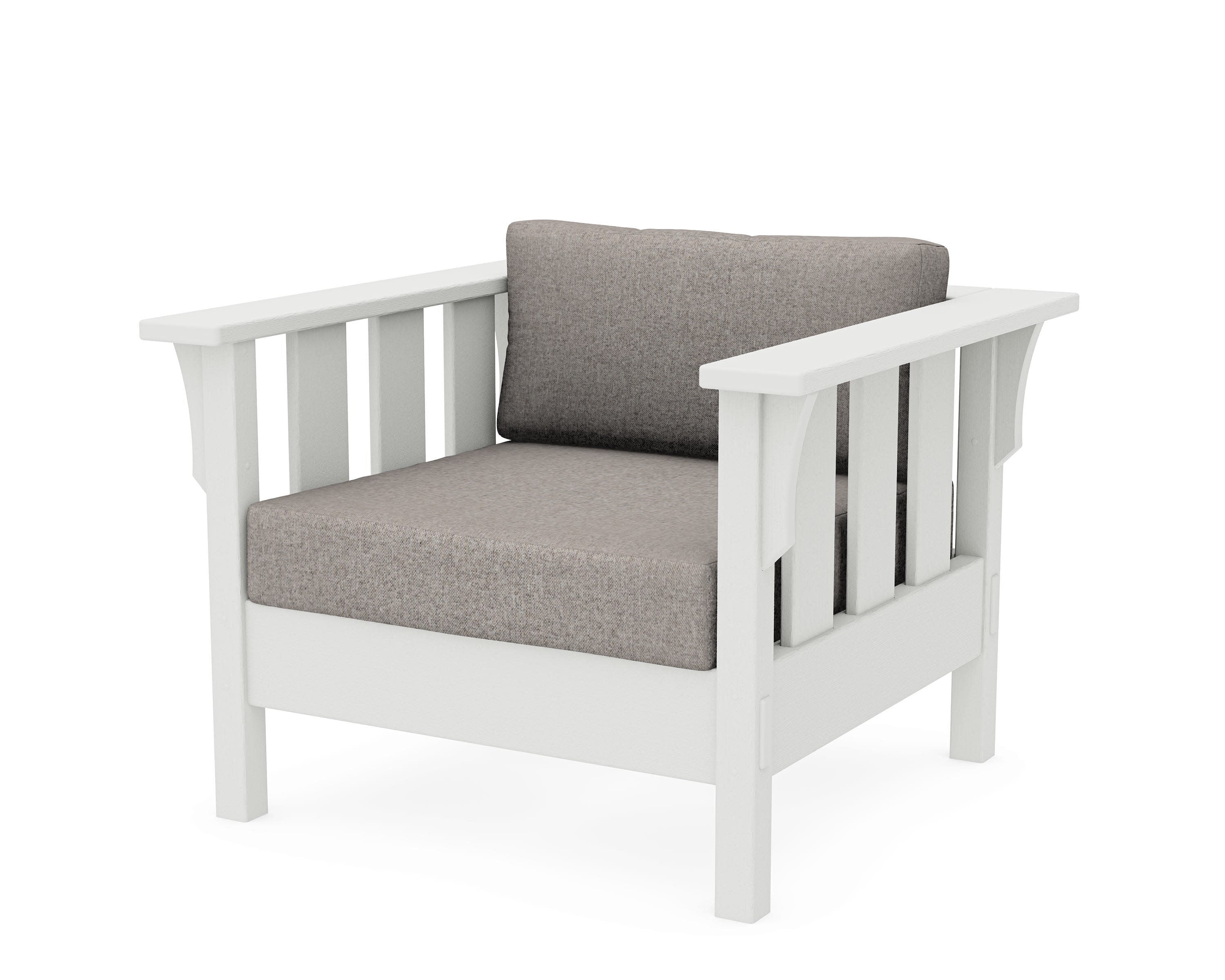 Acadia Deep Seating Chair in Vintage White / Weathered Tweed