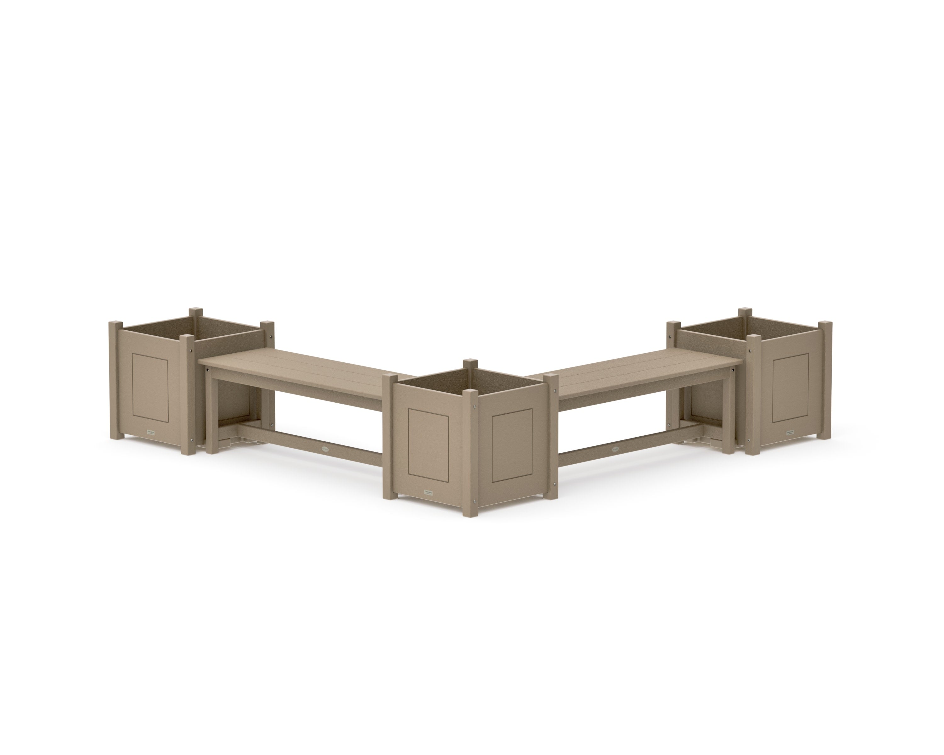 48" Country Living L- Shaped Planter Bench Corner Set - Large in Vintage Sahara