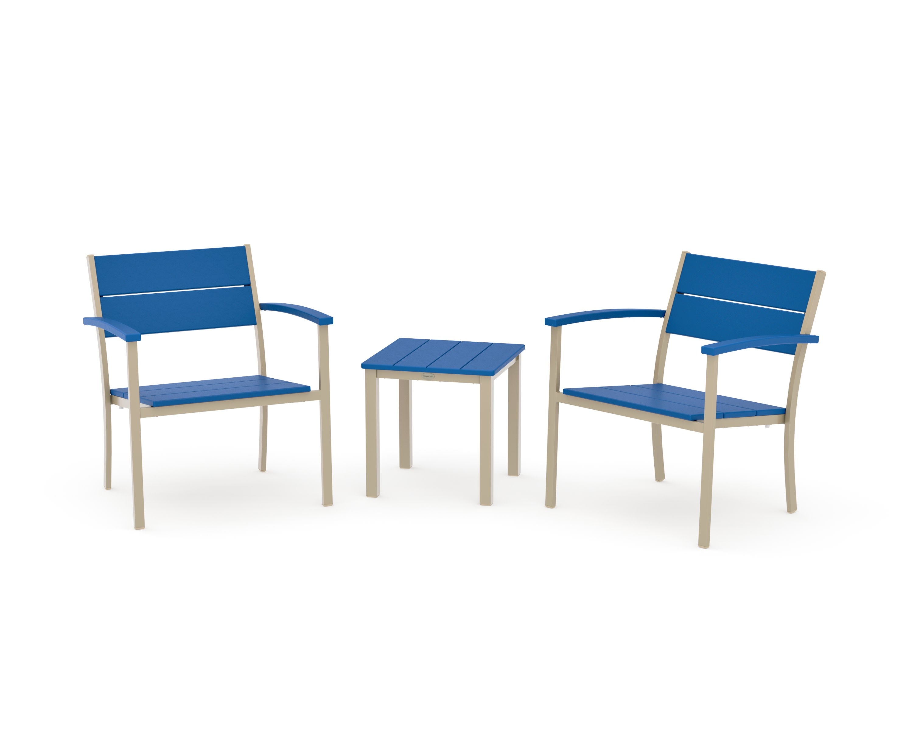 Main Street 3-Piece Lounge Chair Set in Sand / Pacific Blue