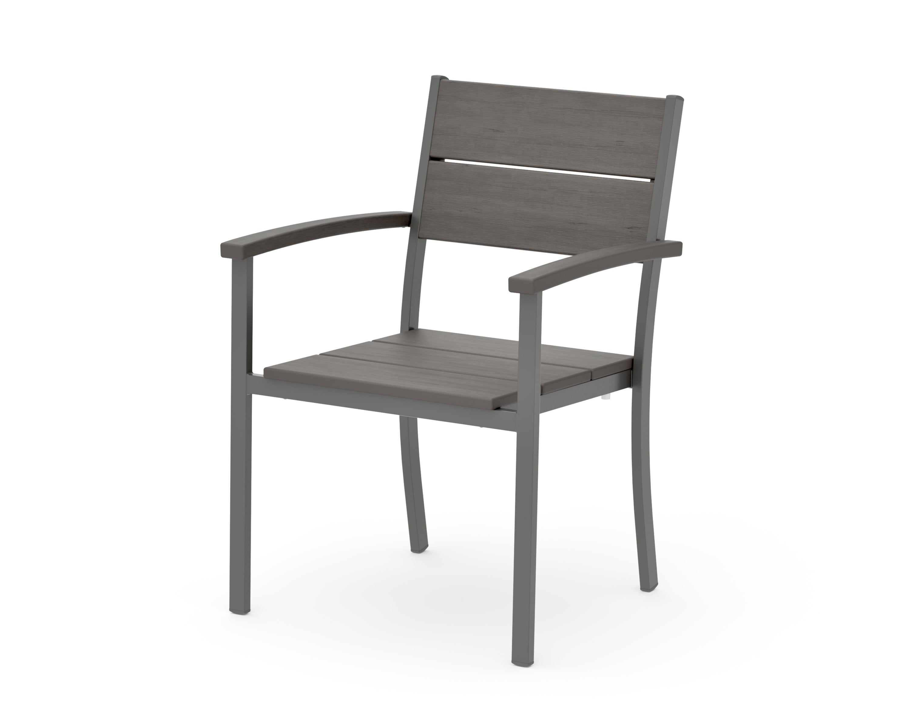 Main Street Stacking Dining Arm Chair in Charcoal / Driftwood