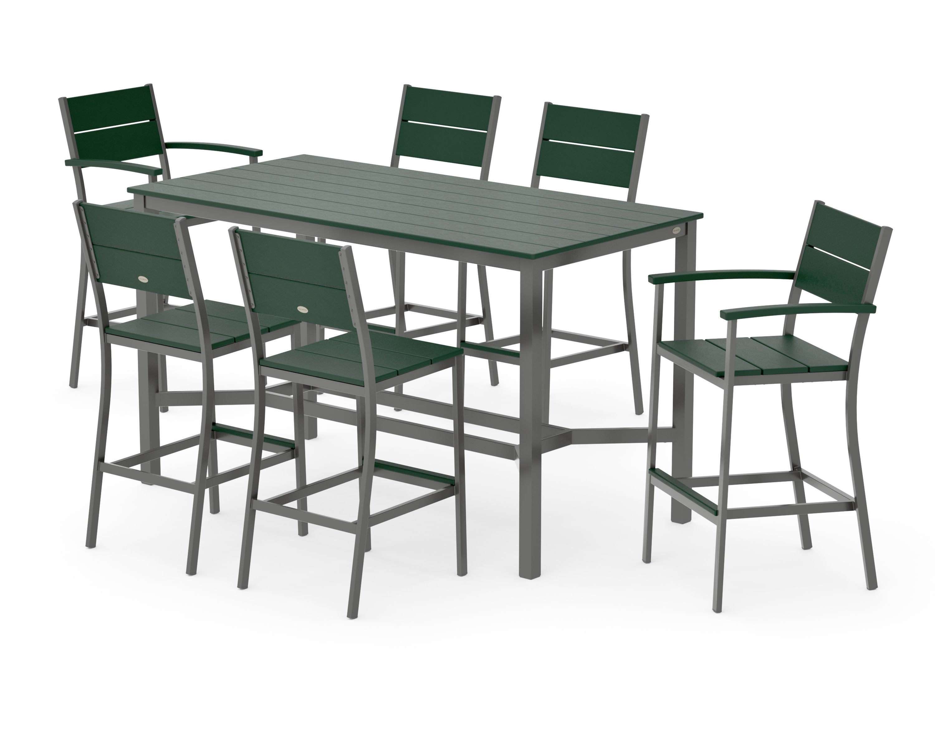 Main Street 7-Piece Bar Set in Charcoal / Green