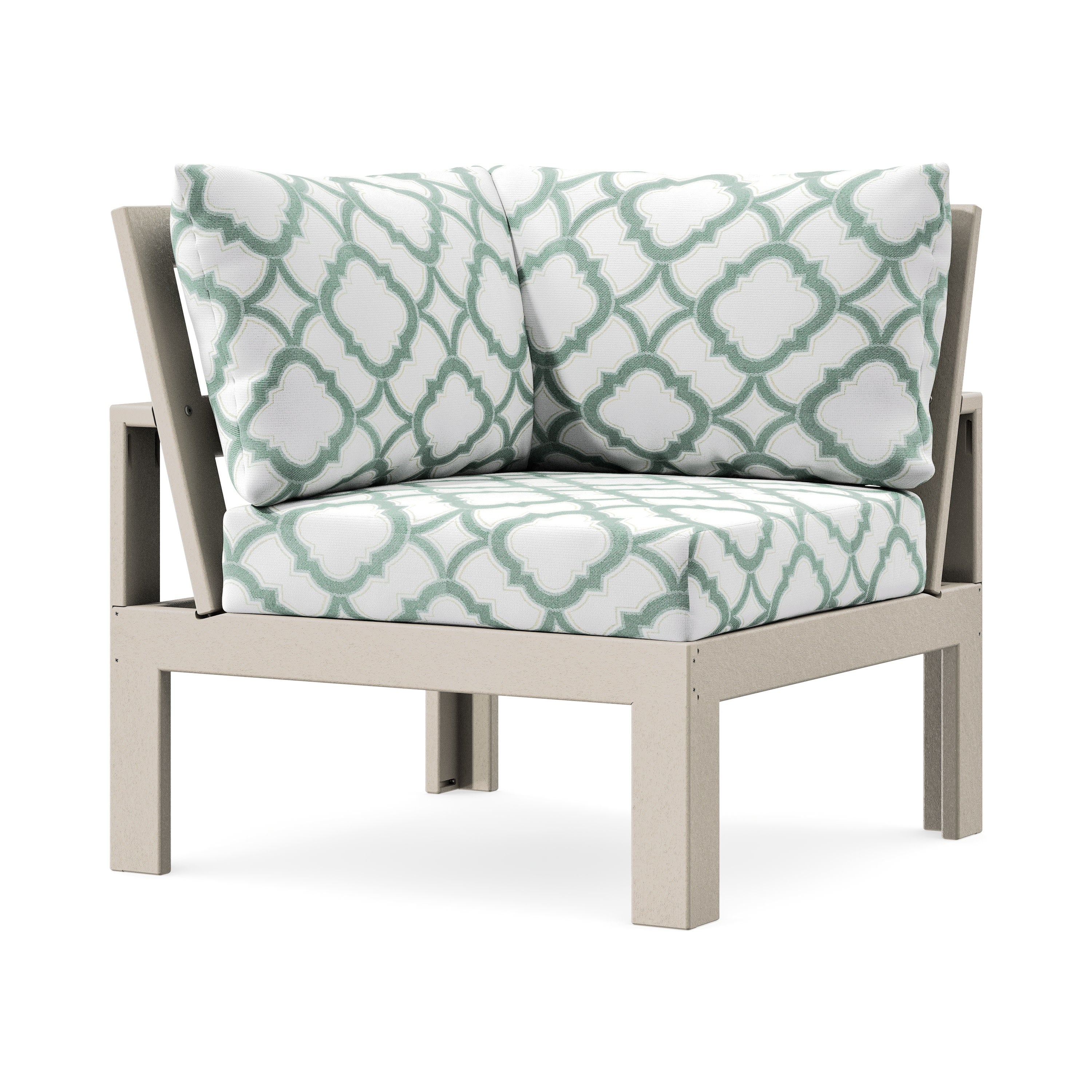 Modular Corner Chair in Sand / Trellis Glacier Spa
