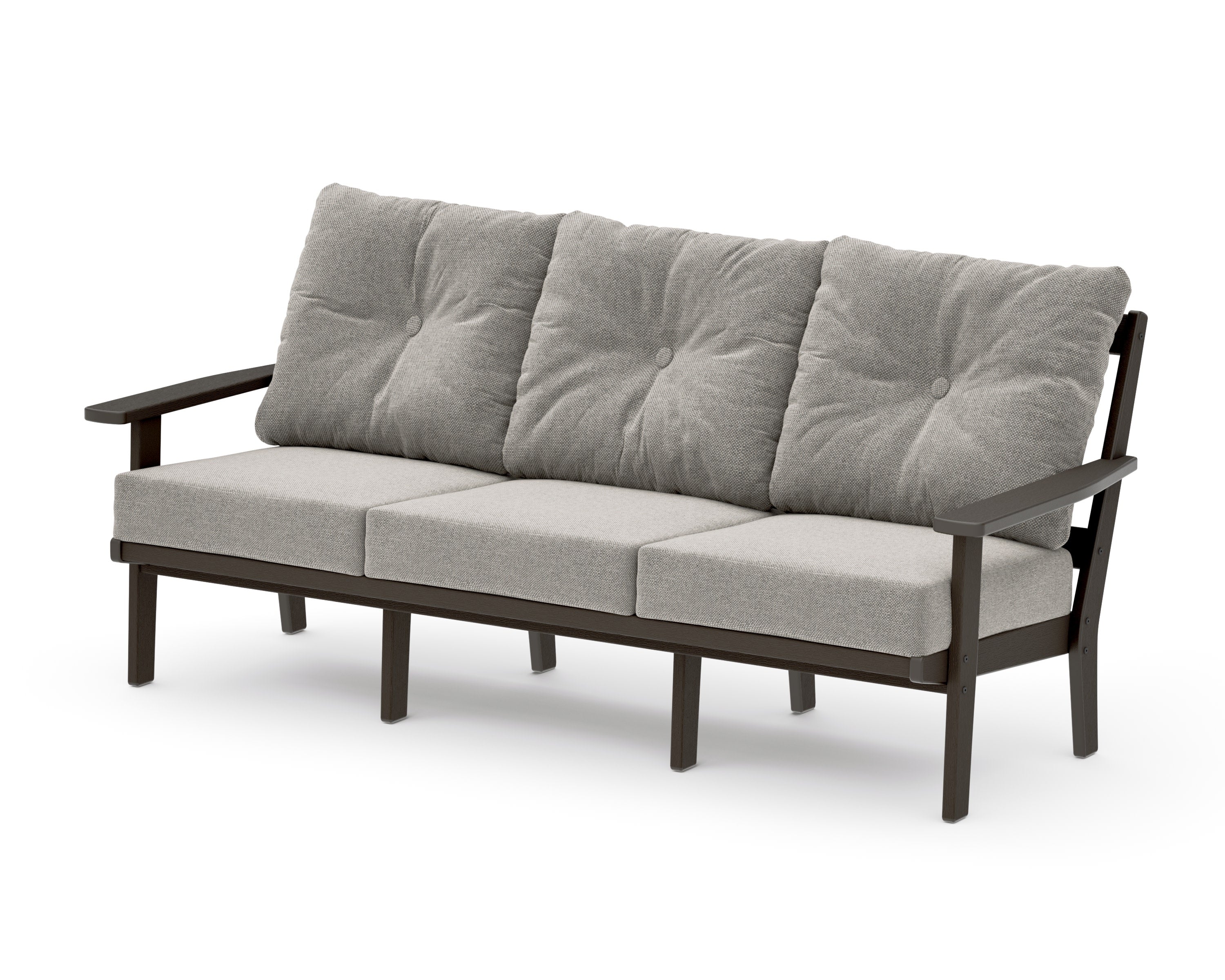 PrairieDeep Seating Sofa in Vintage Coffee / Weathered Tweed