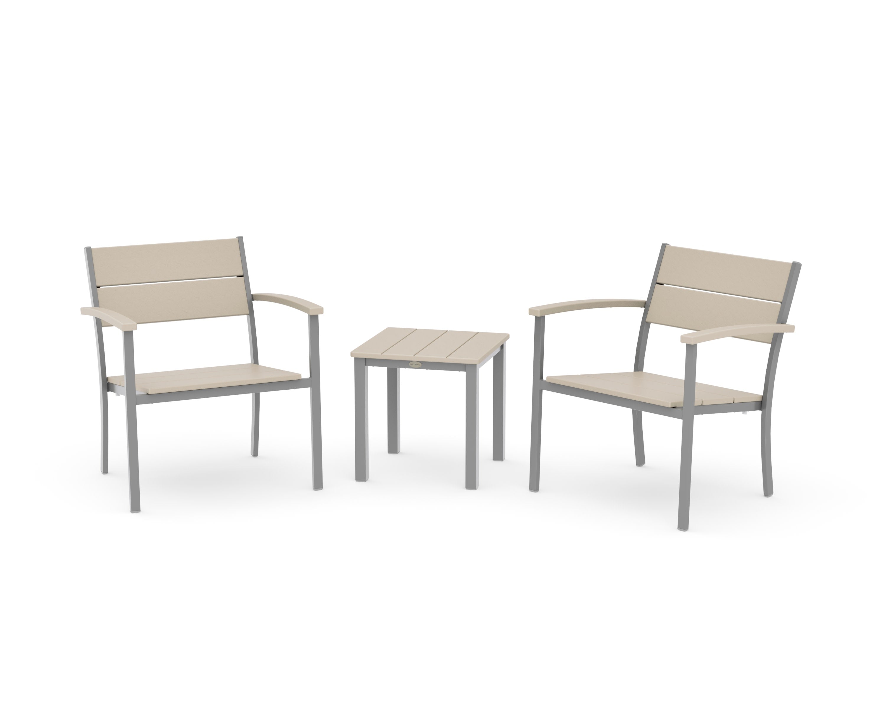 Main Street 3-Piece Lounge Chair Set in Silver / Sand