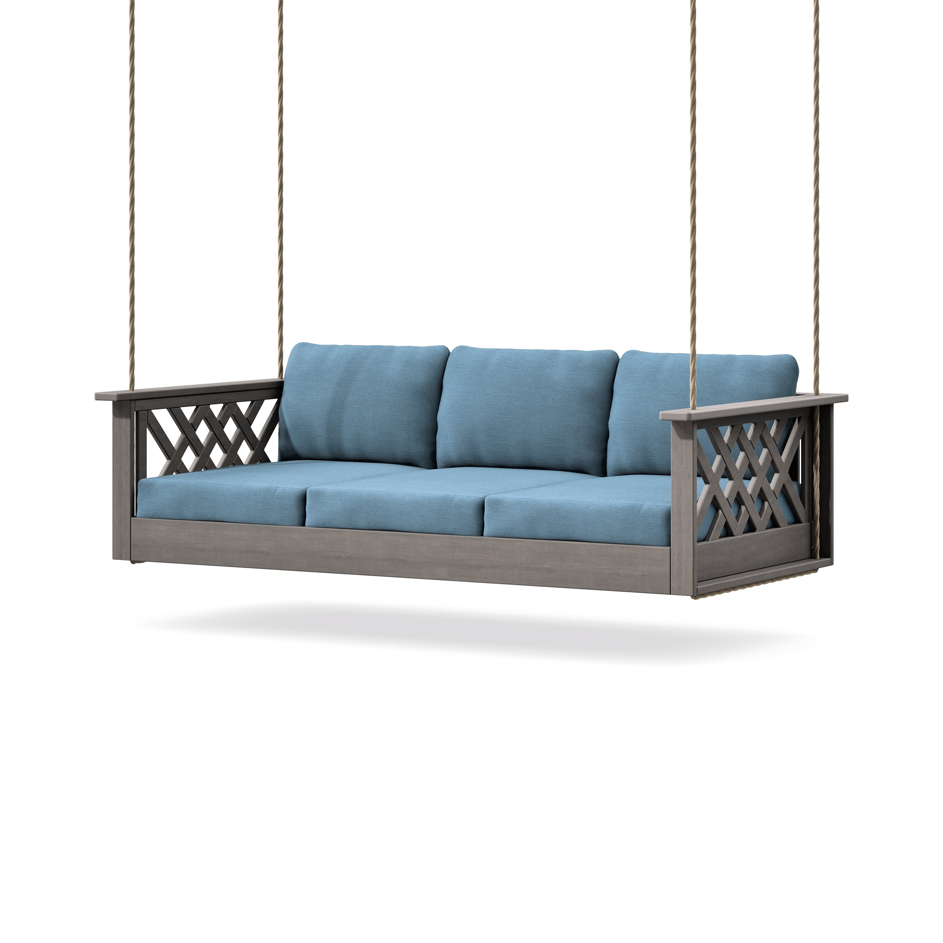 Wovendale Daybed Swing in Driftwood / Sky Blue