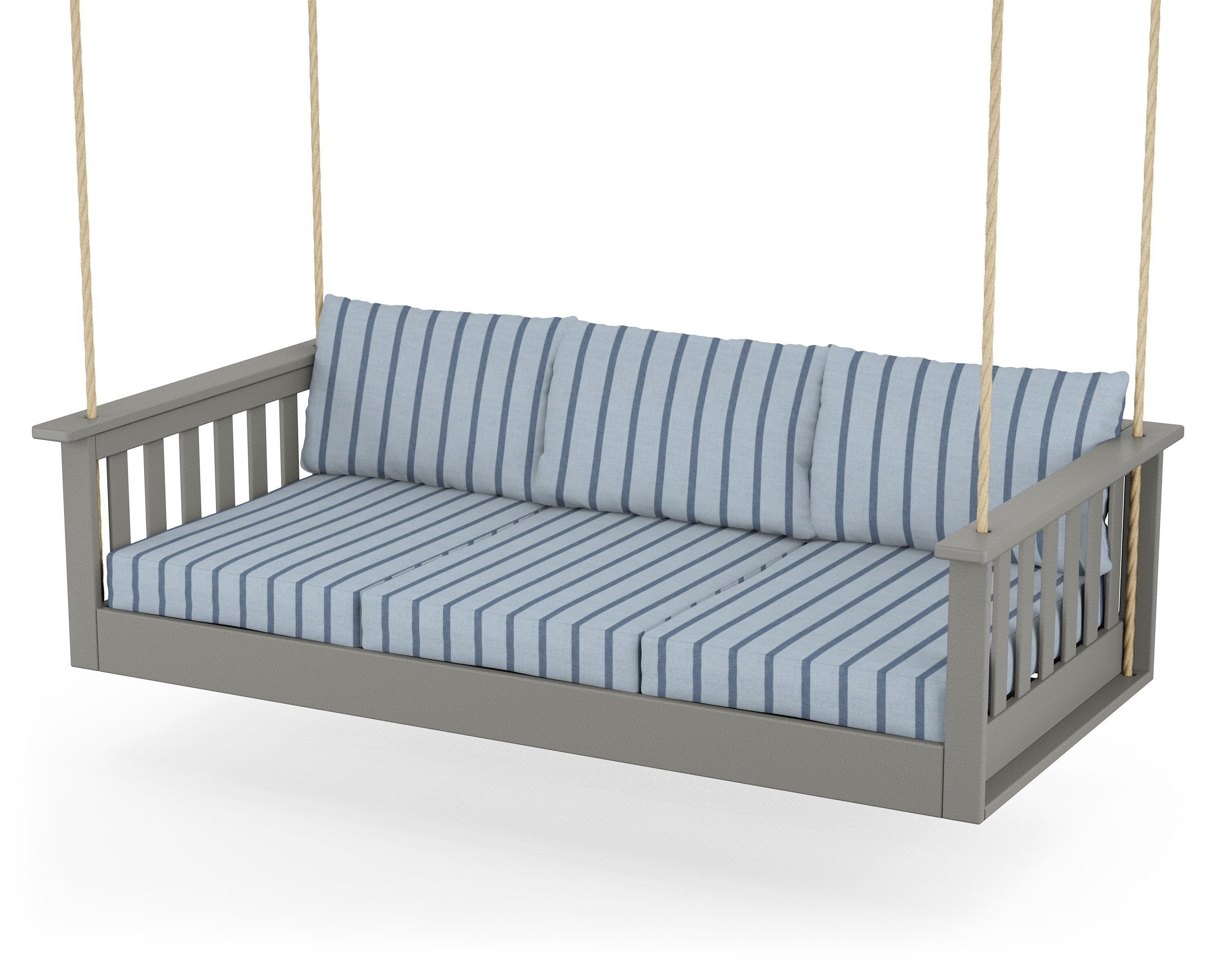Vineyard Daybed Swing in Slate Grey / Unwind Sky
