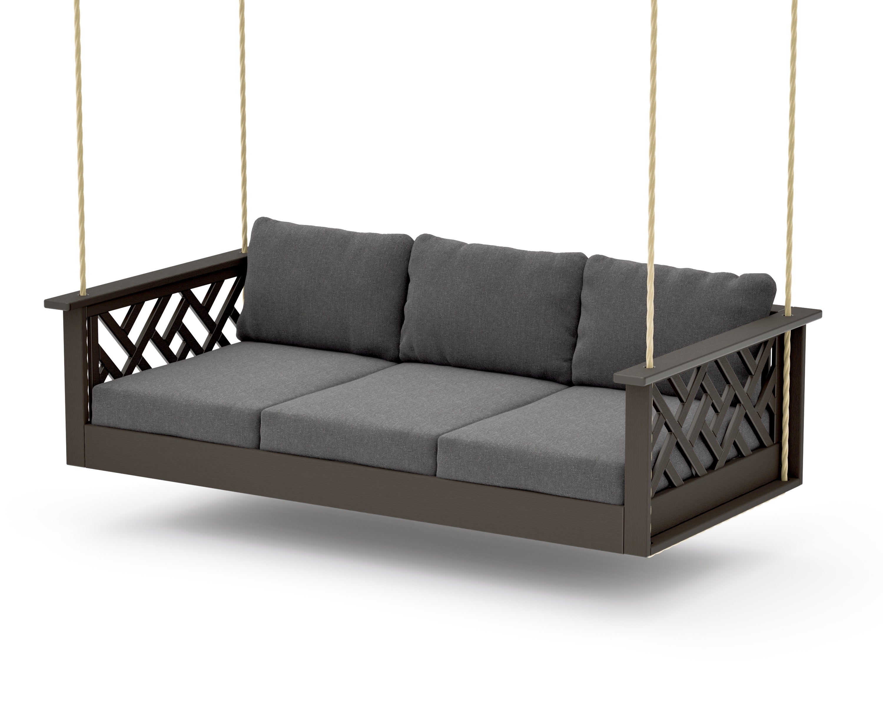 Chippendale Daybed Swing in Vintage Coffee / Ash Charcoal
