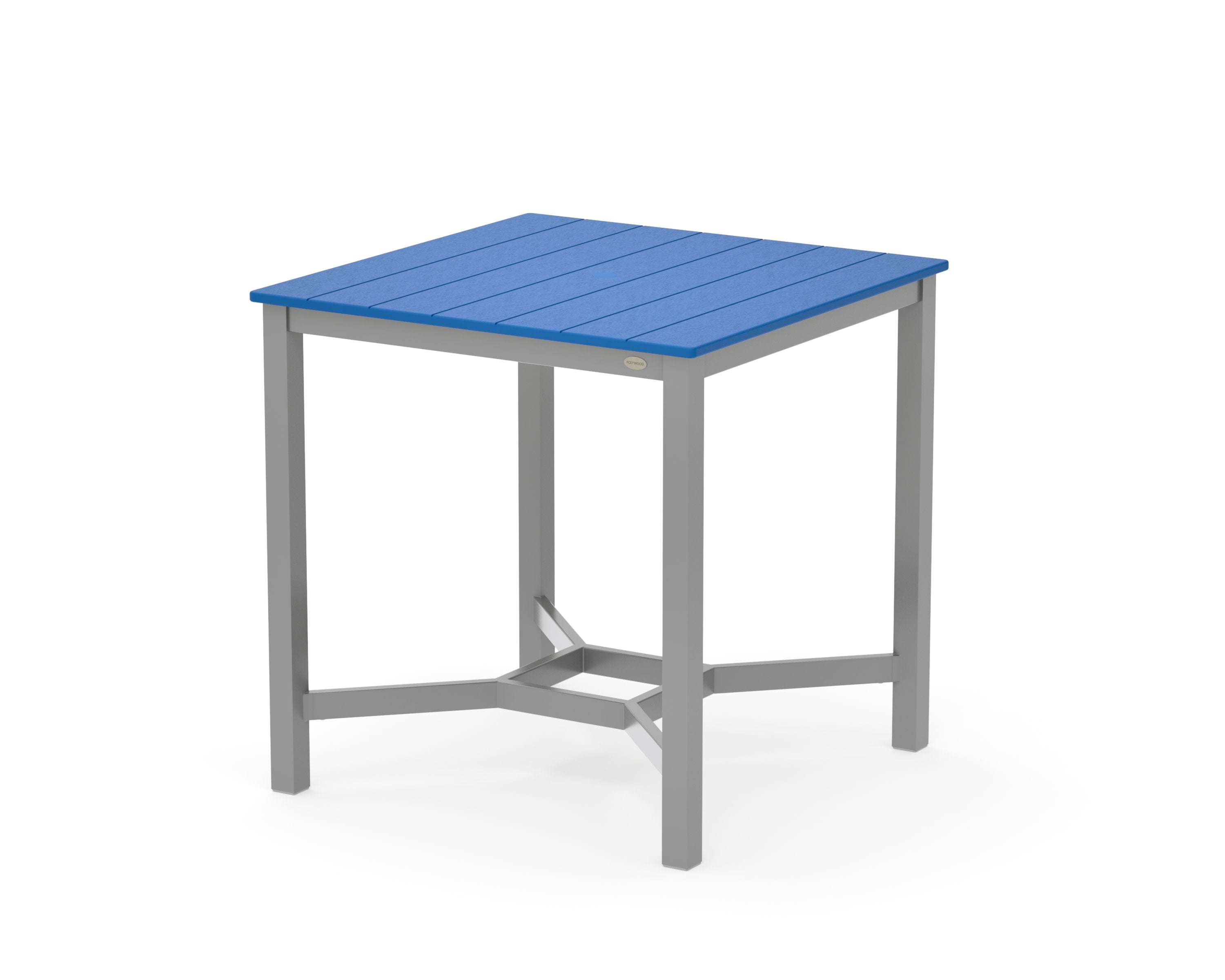 Main Street 36 x 36 Counter Table in Silver / Pacific Blue