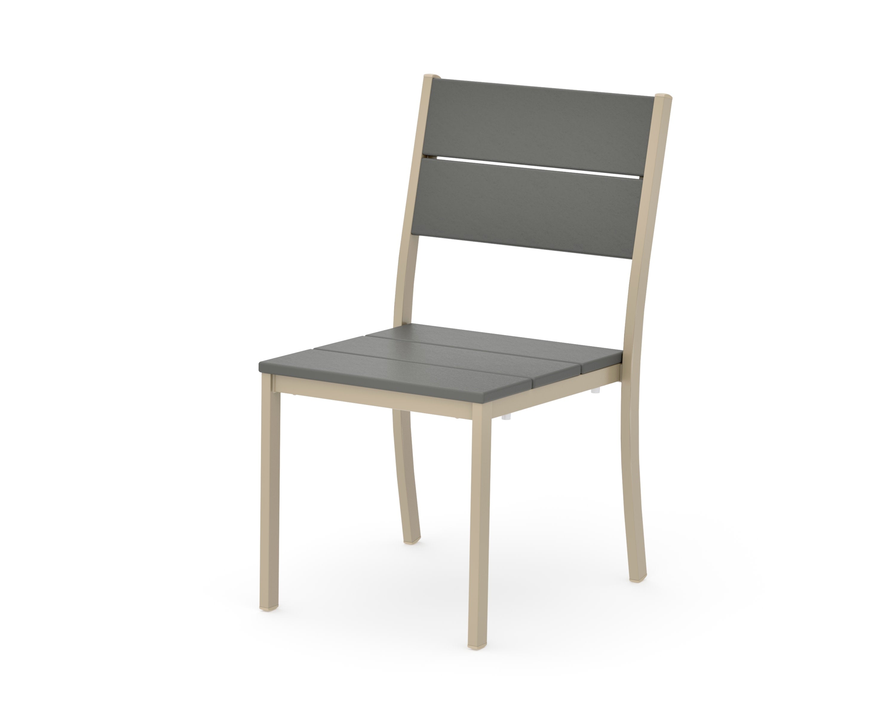 Main Street Stacking Dining Side Chair in Sand / Slate Grey