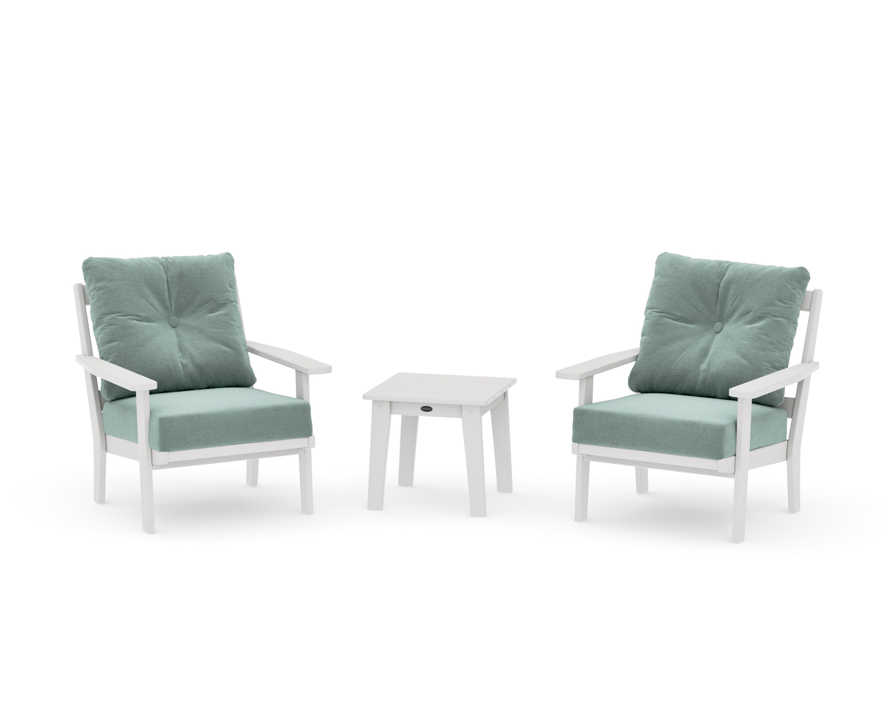 Oxford 3-Piece Deep Seating Set in Vintage White / Glacier Spa