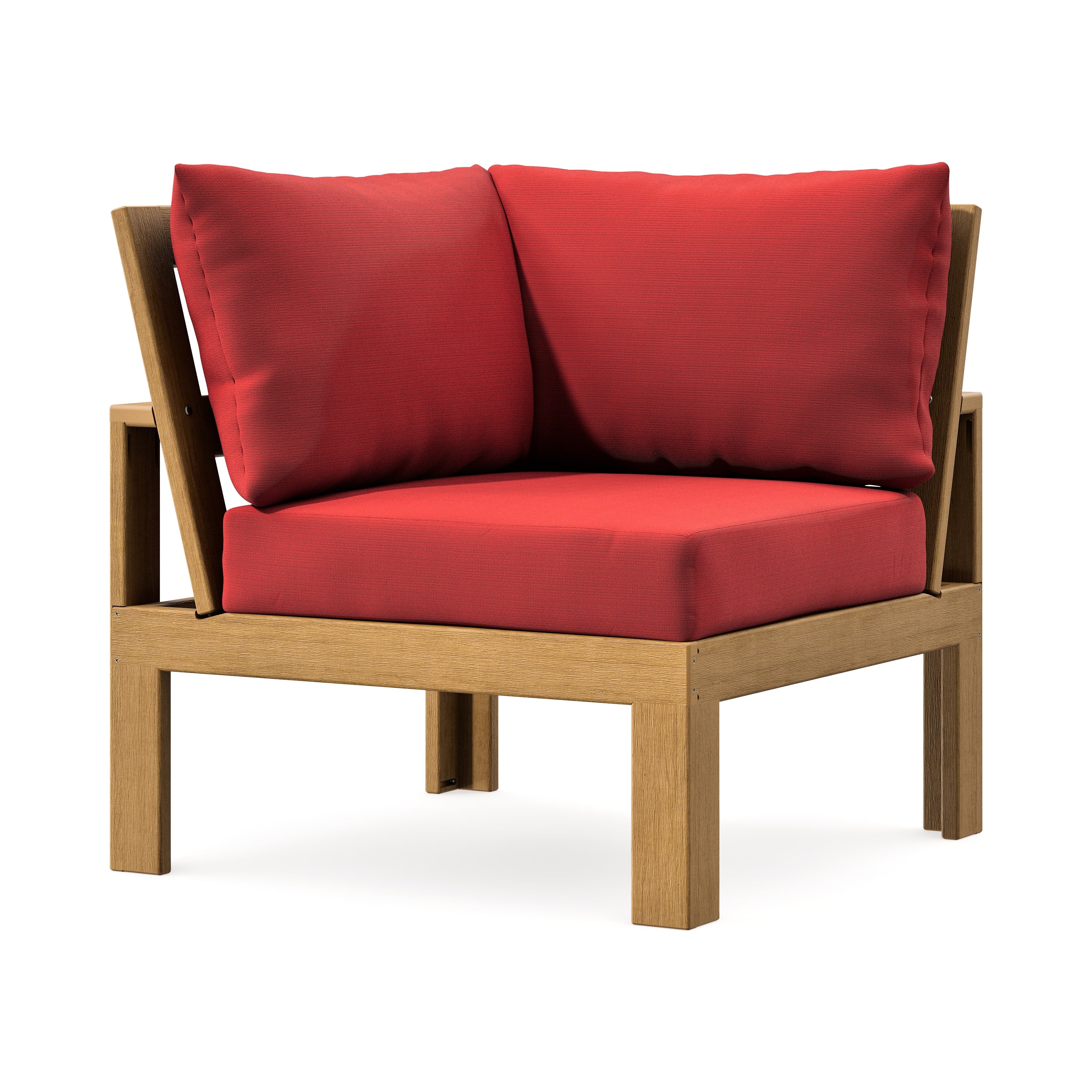 Modular Corner Chair in Natural / Crimson Linen