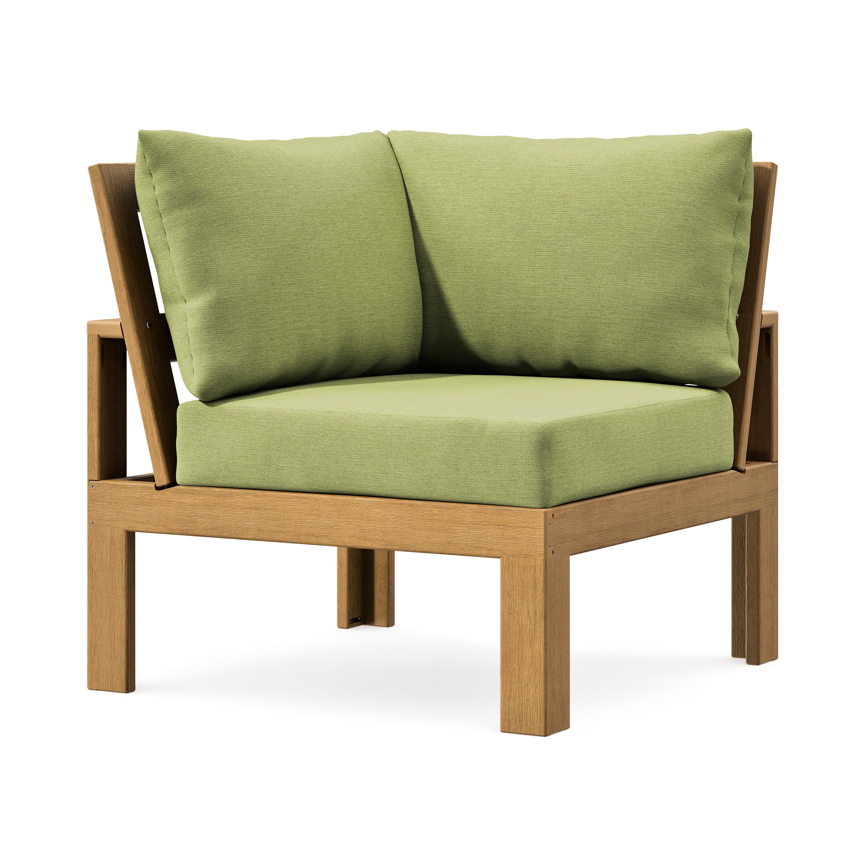 Modular Corner Chair in Natural / Chartreuse Boucle
