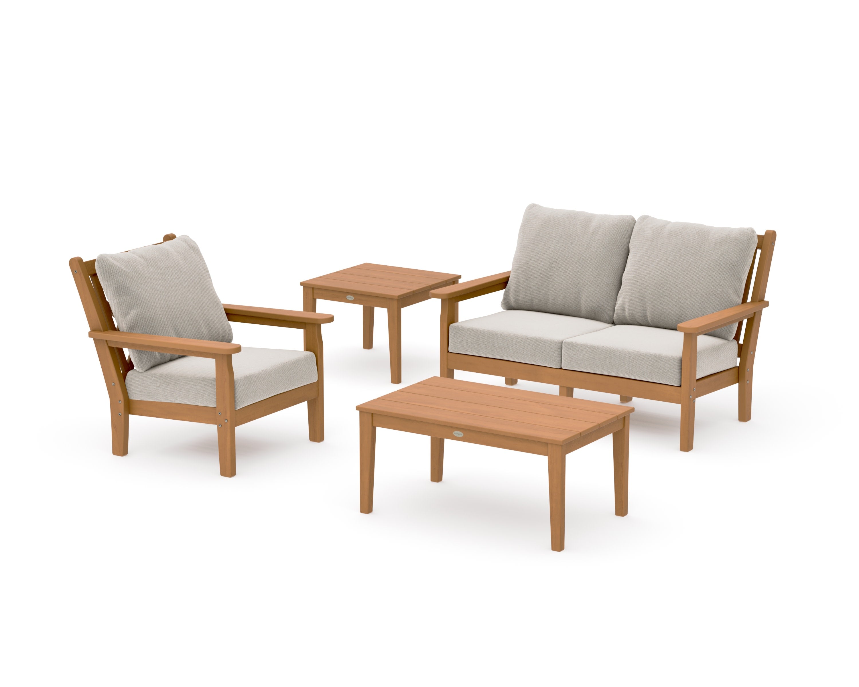 Chippendale 4-Piece Deep Seating Set in Natural / Dune Burlap
