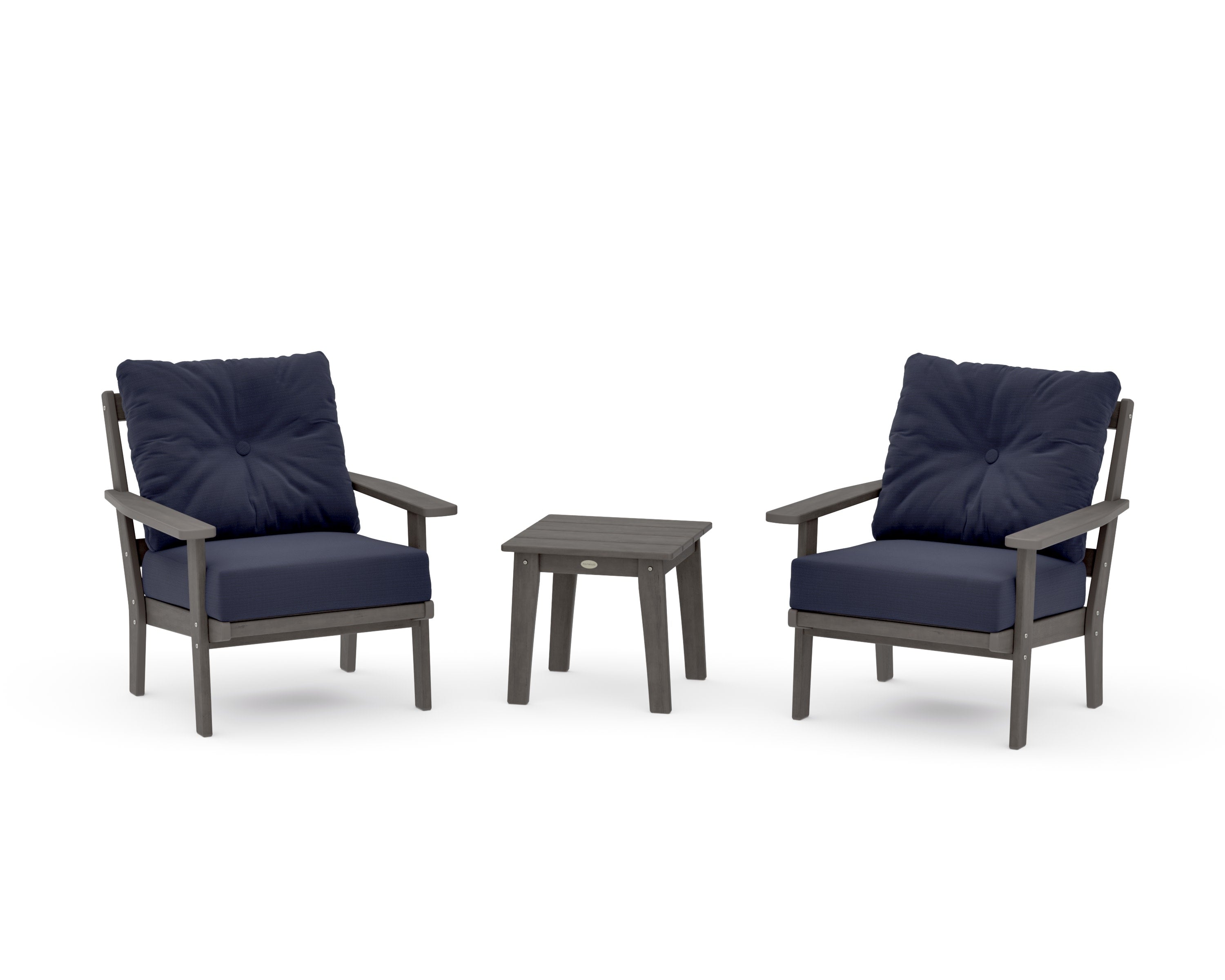 Prairie 3-Piece Deep Seating Set in Driftwood / Navy Linen
